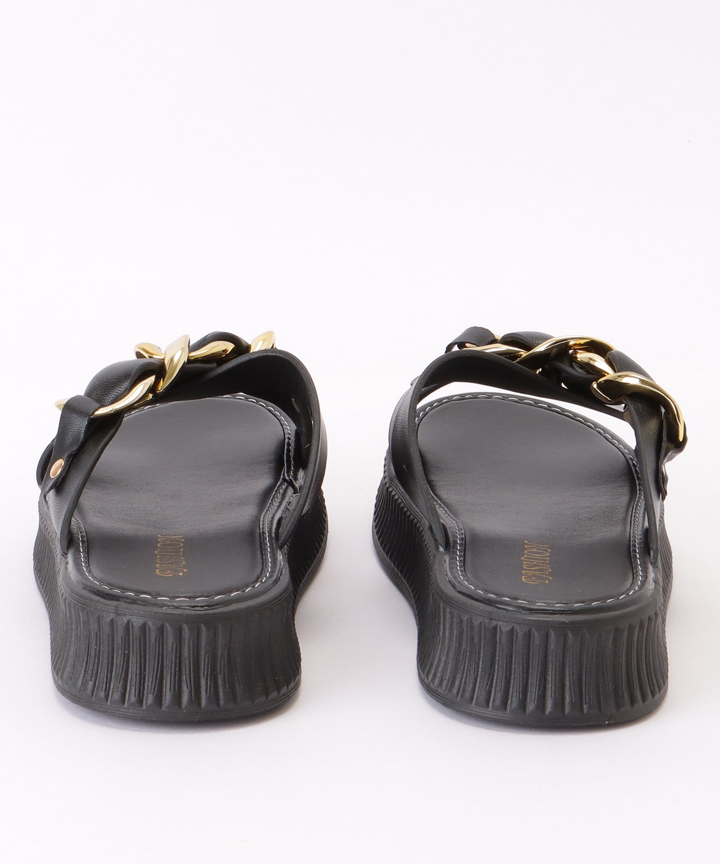 メタリック チェーン ドッキング コンフォート サンダル