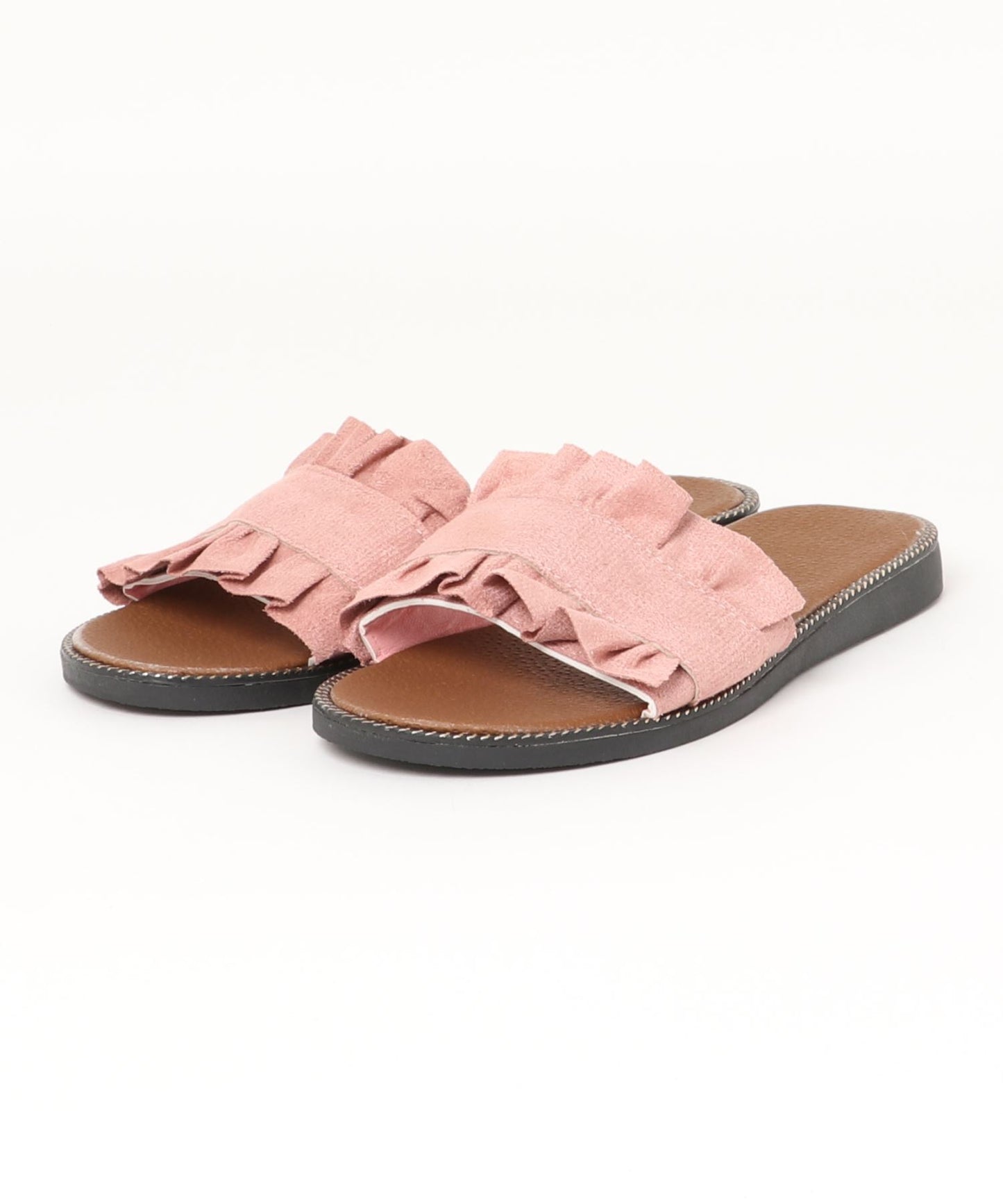 フリルフラットスリッパサンダル