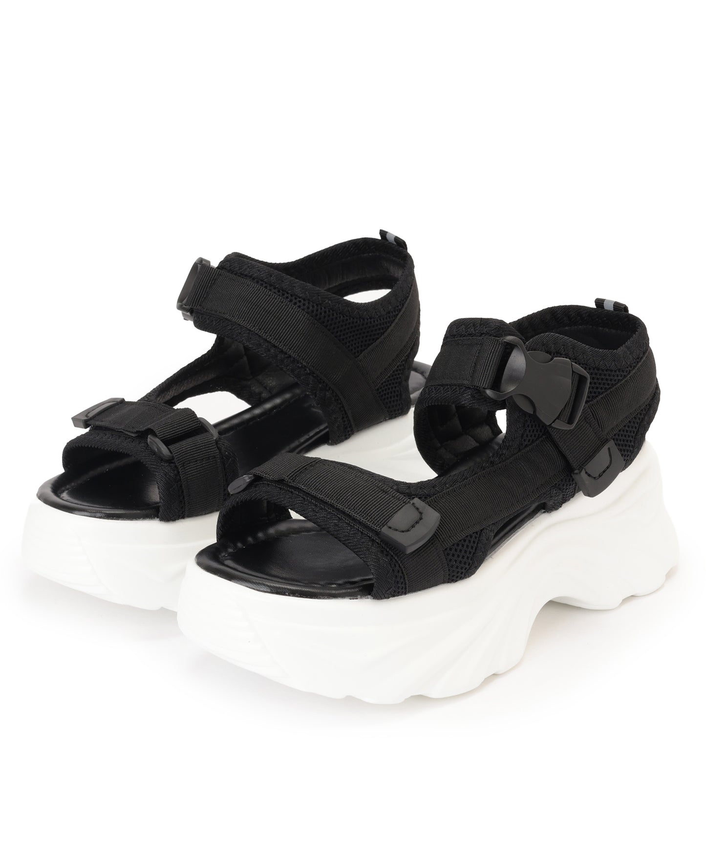 軽量 ボリューム 厚底 ストラップ スポーツ サンダル