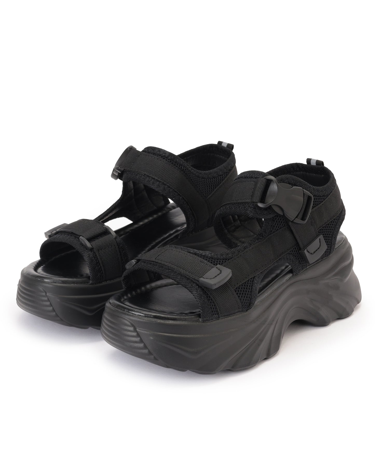 軽量 ボリューム 厚底 ストラップ スポーツ サンダル