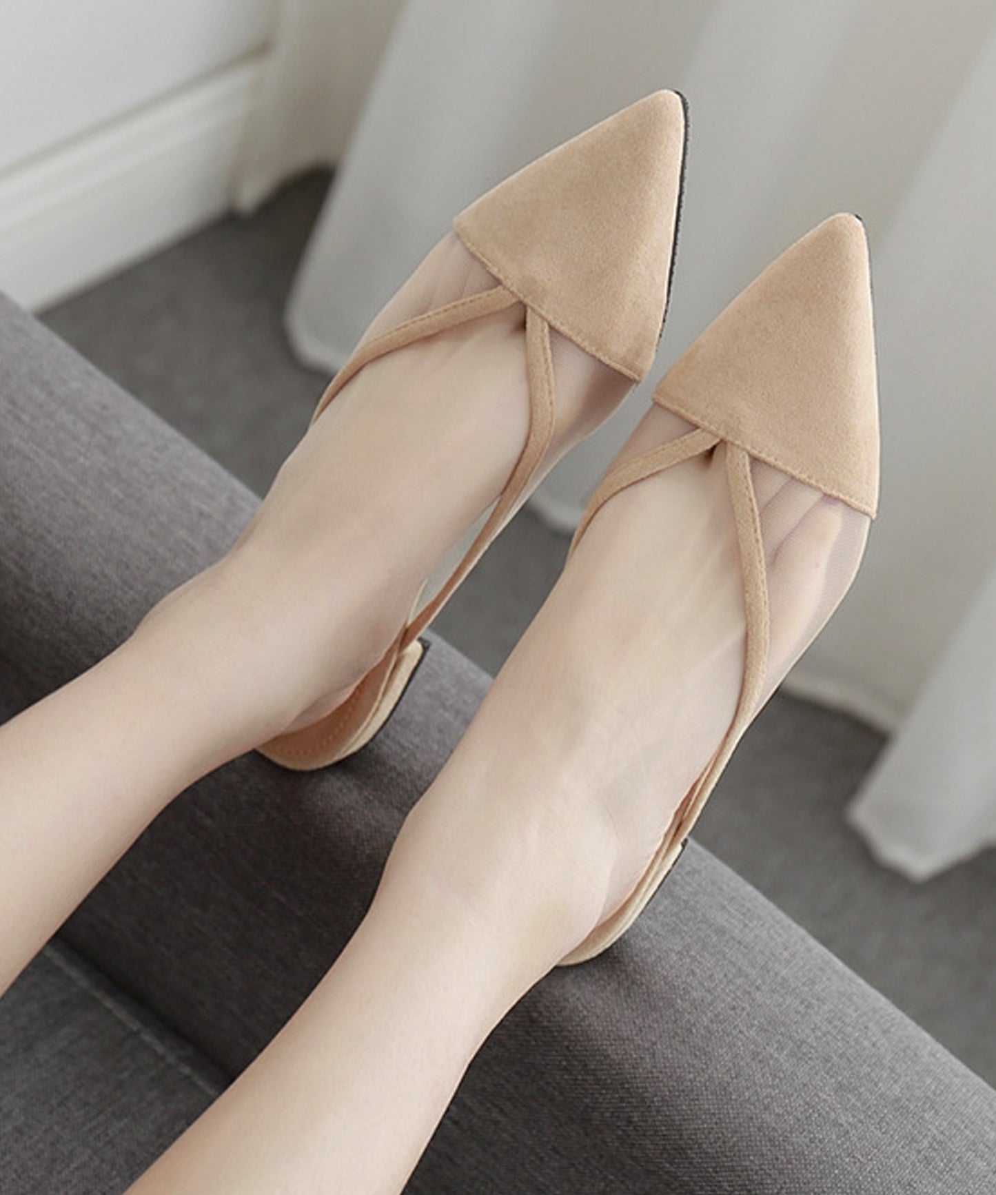 シースルーフラットミュールサンダル