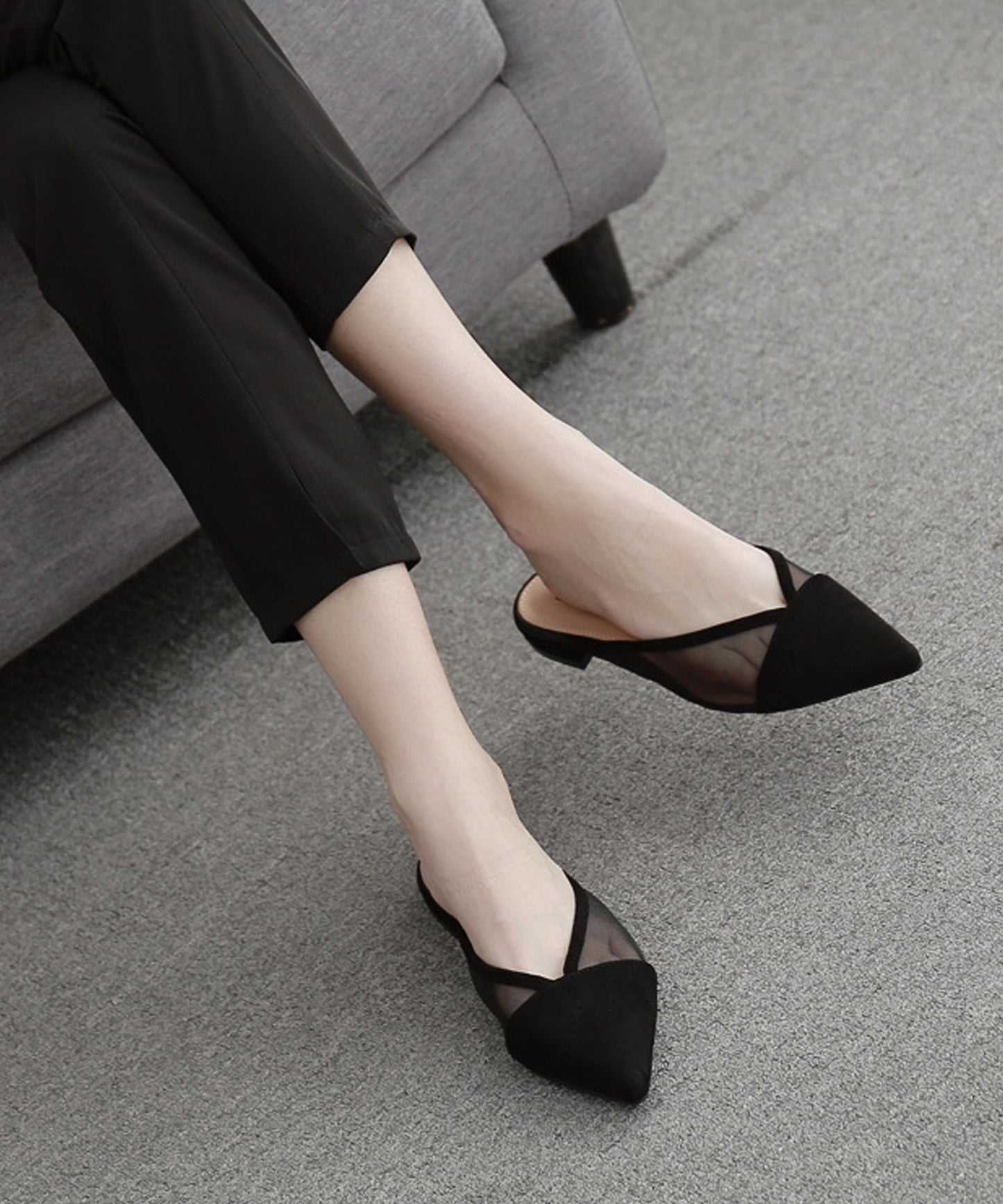 シースルーフラットミュールサンダル