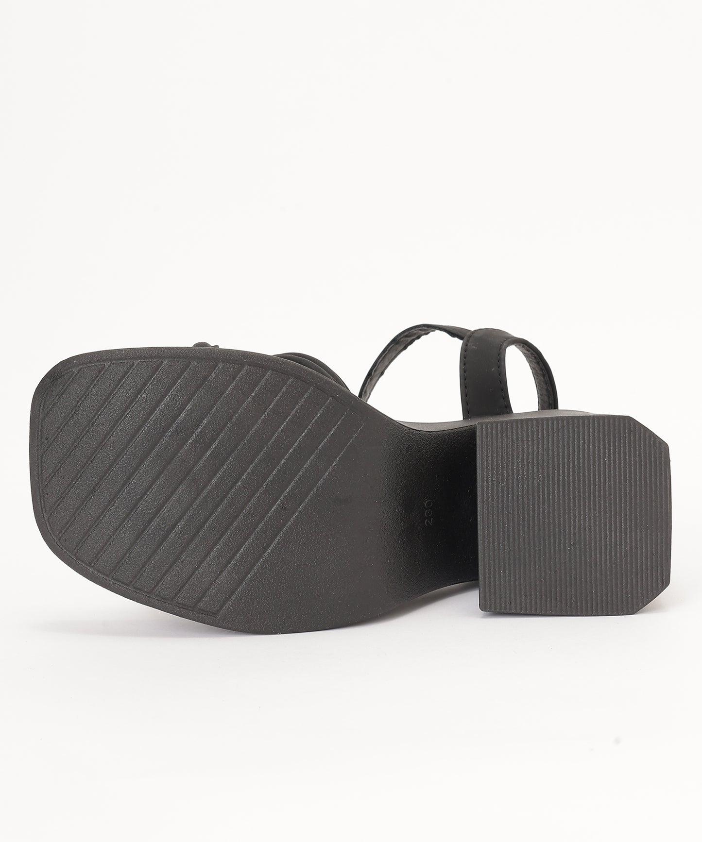 レザー調 クロス ストラップ プラットフォーム 厚底 太ヒール サンダル