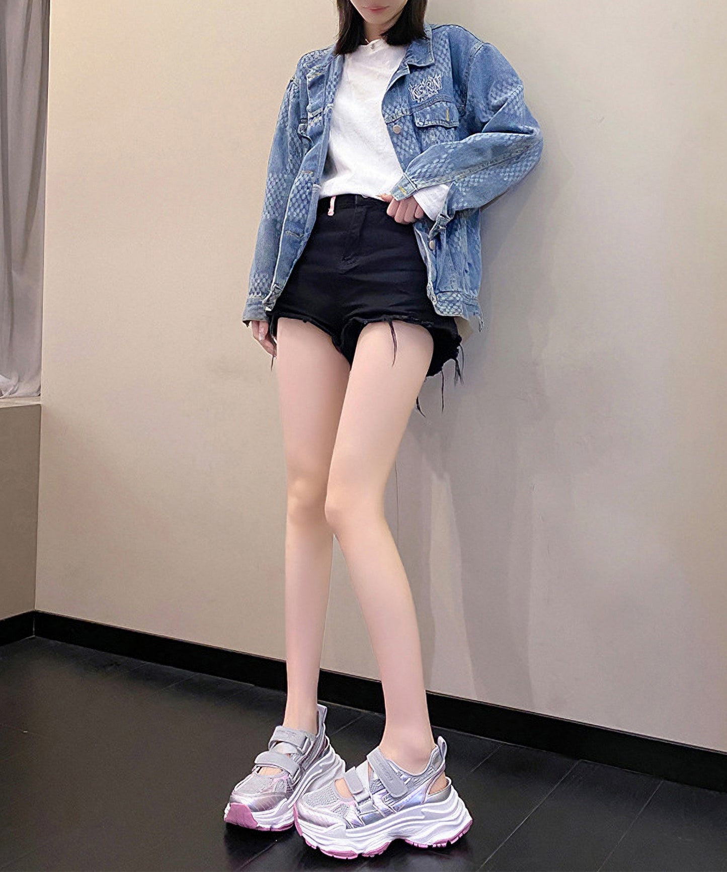 メッシュ ベルクロ 厚底 スニーカー サンダル