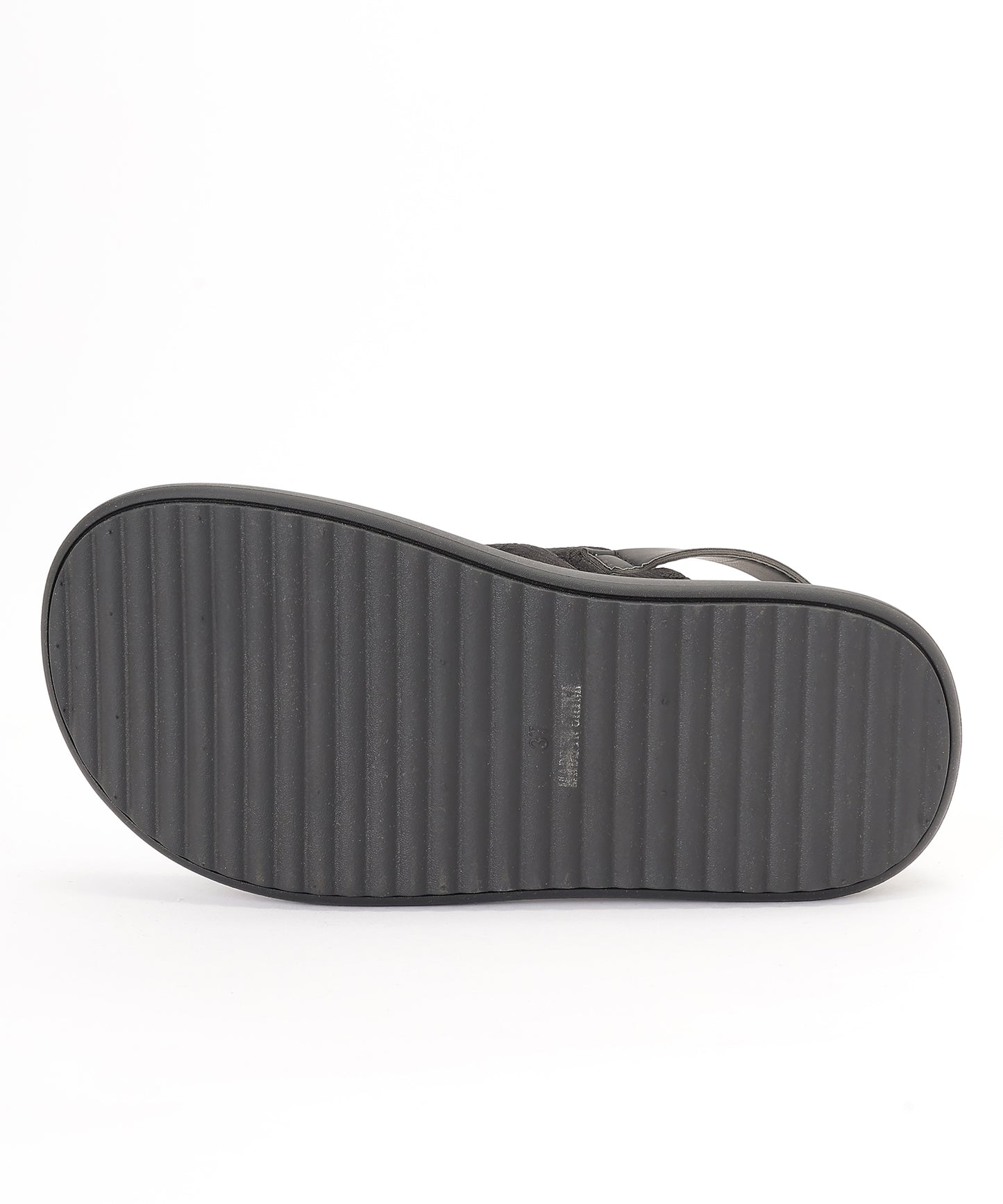 花柄 ウェーブ ダブルバンド バックストラップ 厚底 サンダル