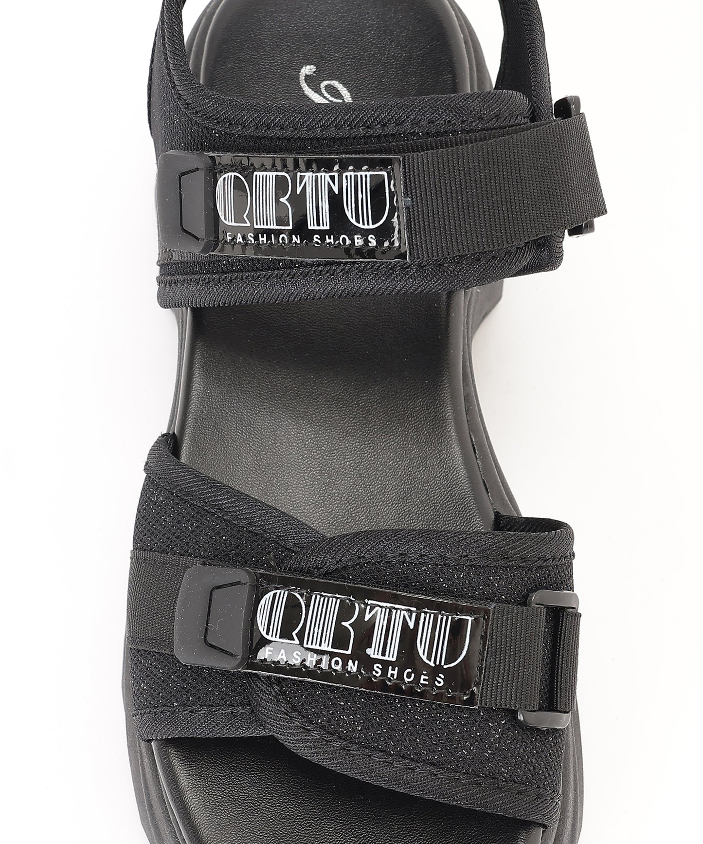 厚底 ラメ ベルクロ スポーツ サンダル