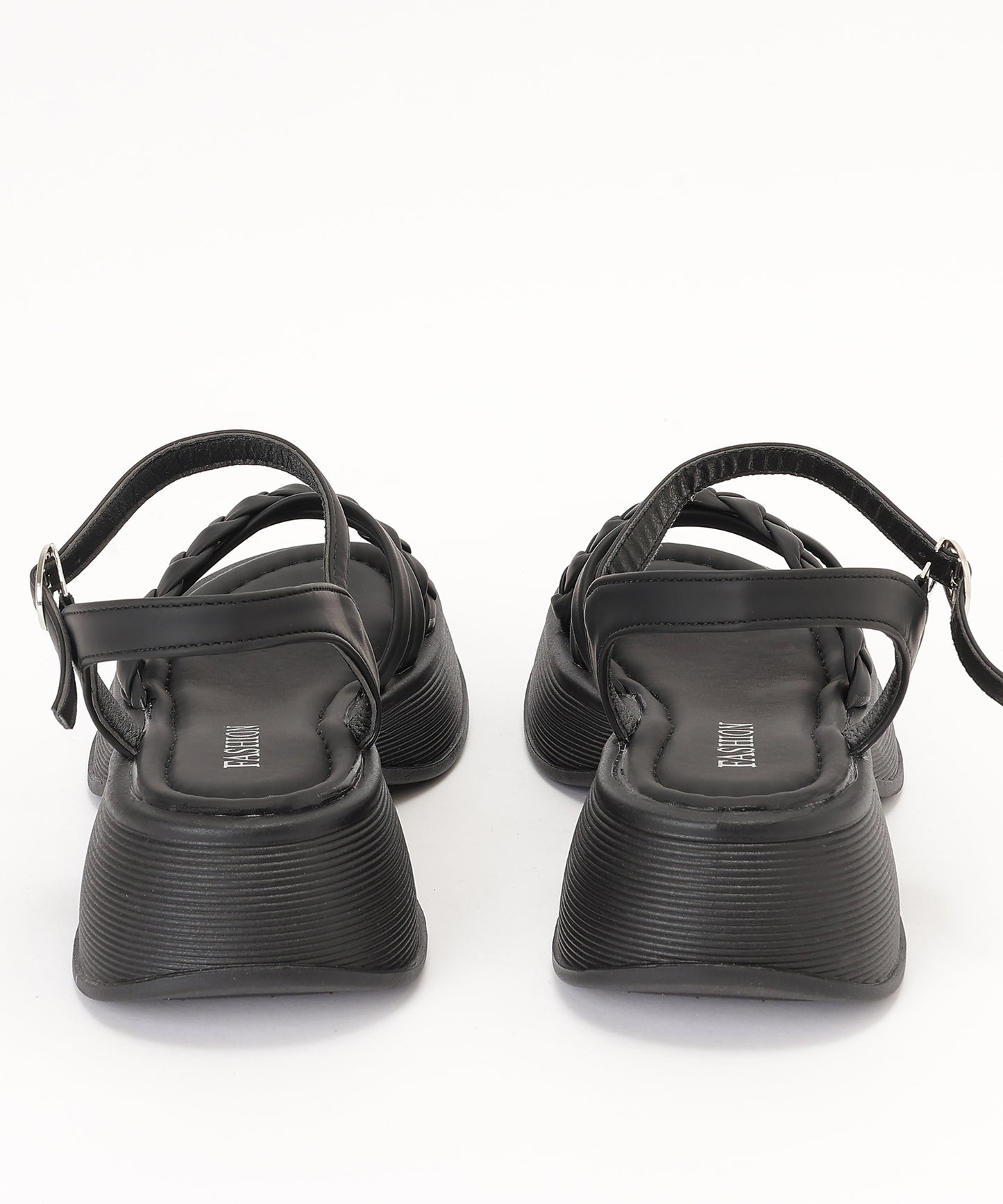 編み込み クロス ストラップ 厚底 サンダル