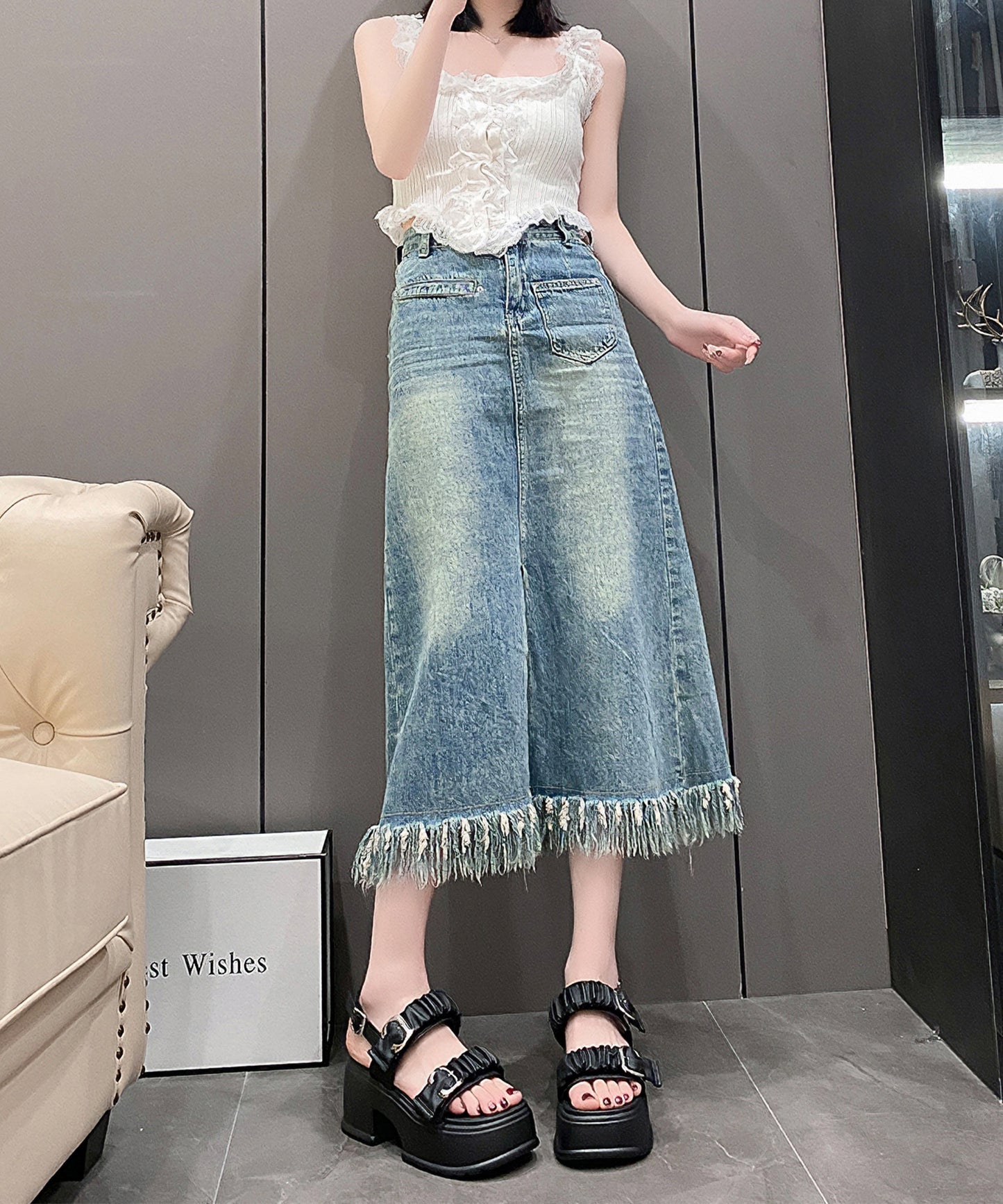 ギャザー ダブルベルト バックストラップ 厚底 サンダル