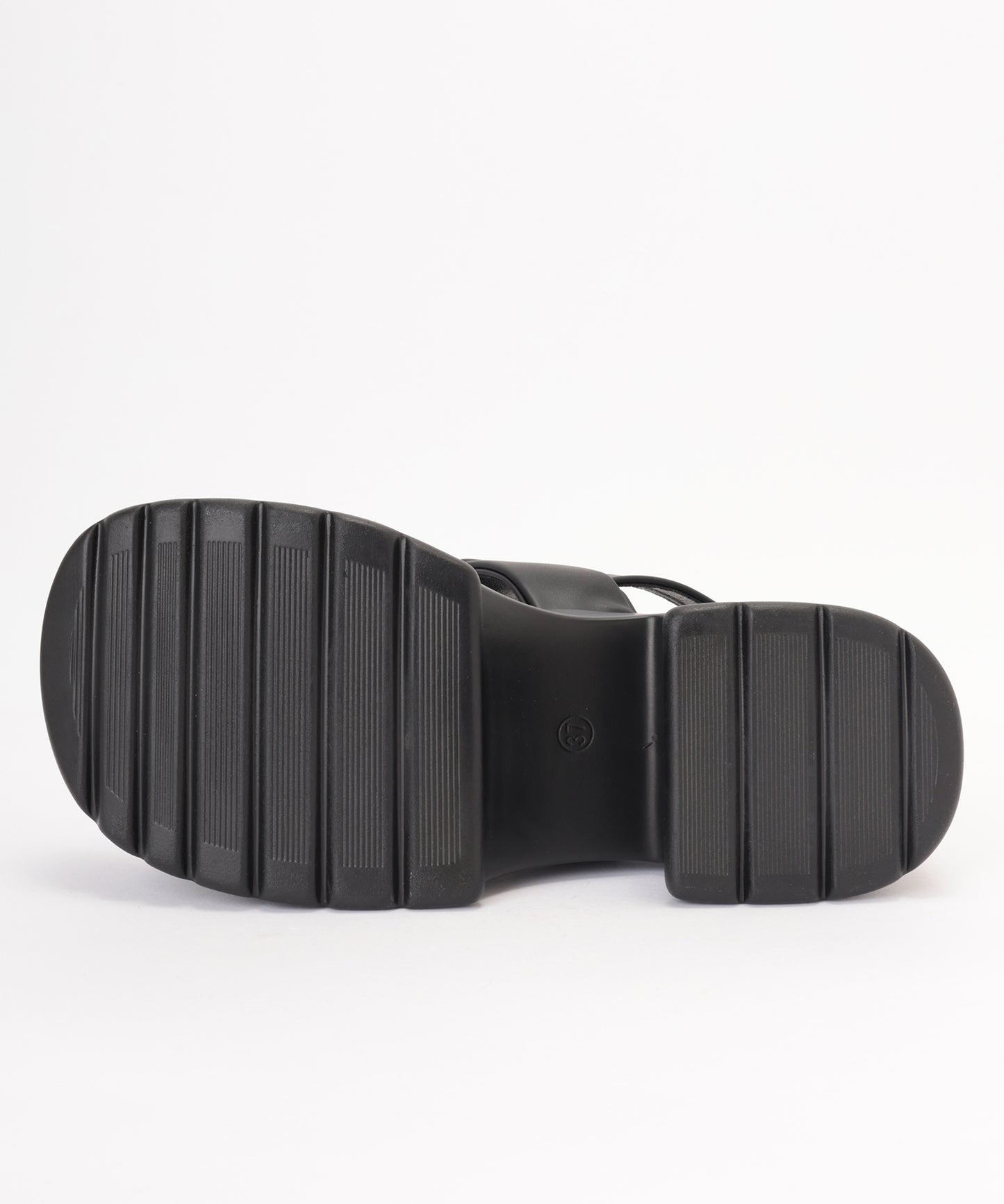 ギャザー ダブルベルト バックストラップ 厚底 サンダル