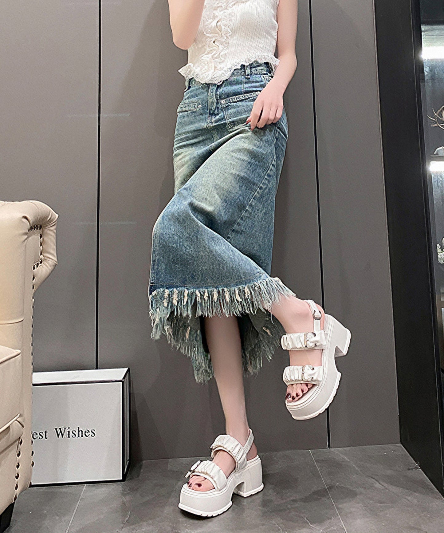 ギャザー ダブルベルト バックストラップ 厚底 サンダル