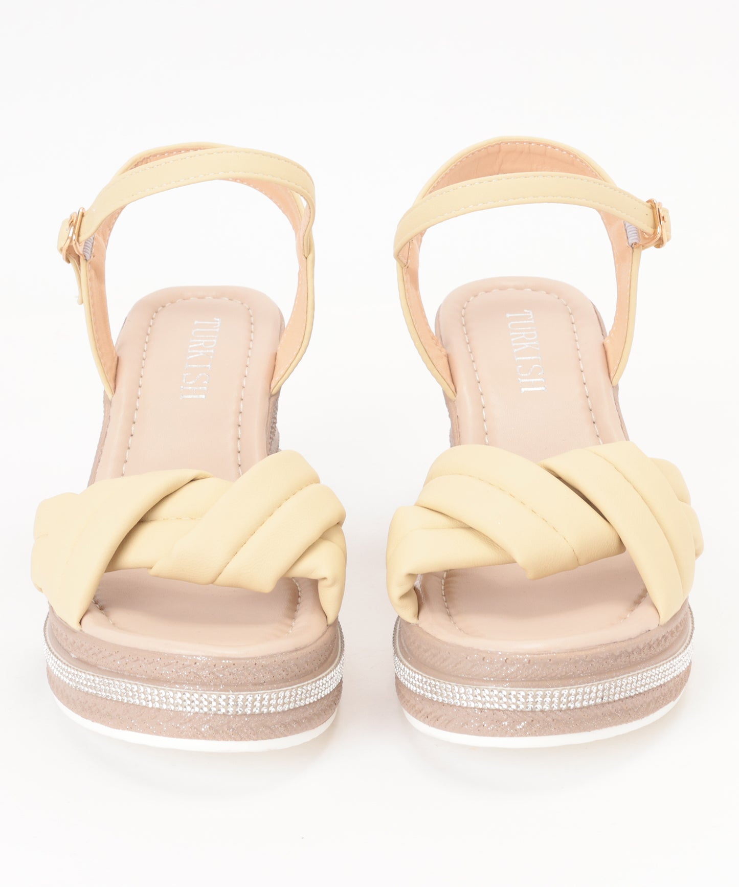 クロスデザイン ストラップ付き ウェッジソール エスパドリーユ サンダル