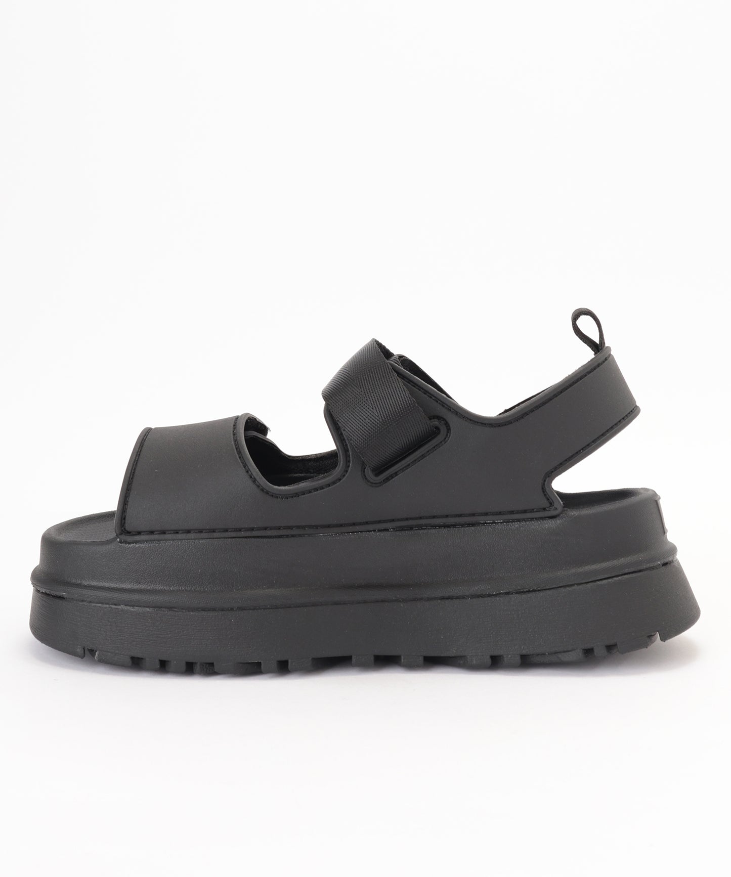 レザー調 ベルクロ 厚底 スポーツ サンダル