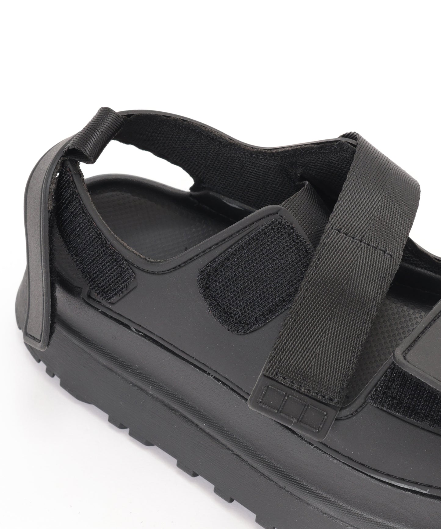 レザー調 ベルクロ 厚底 スポーツ サンダル