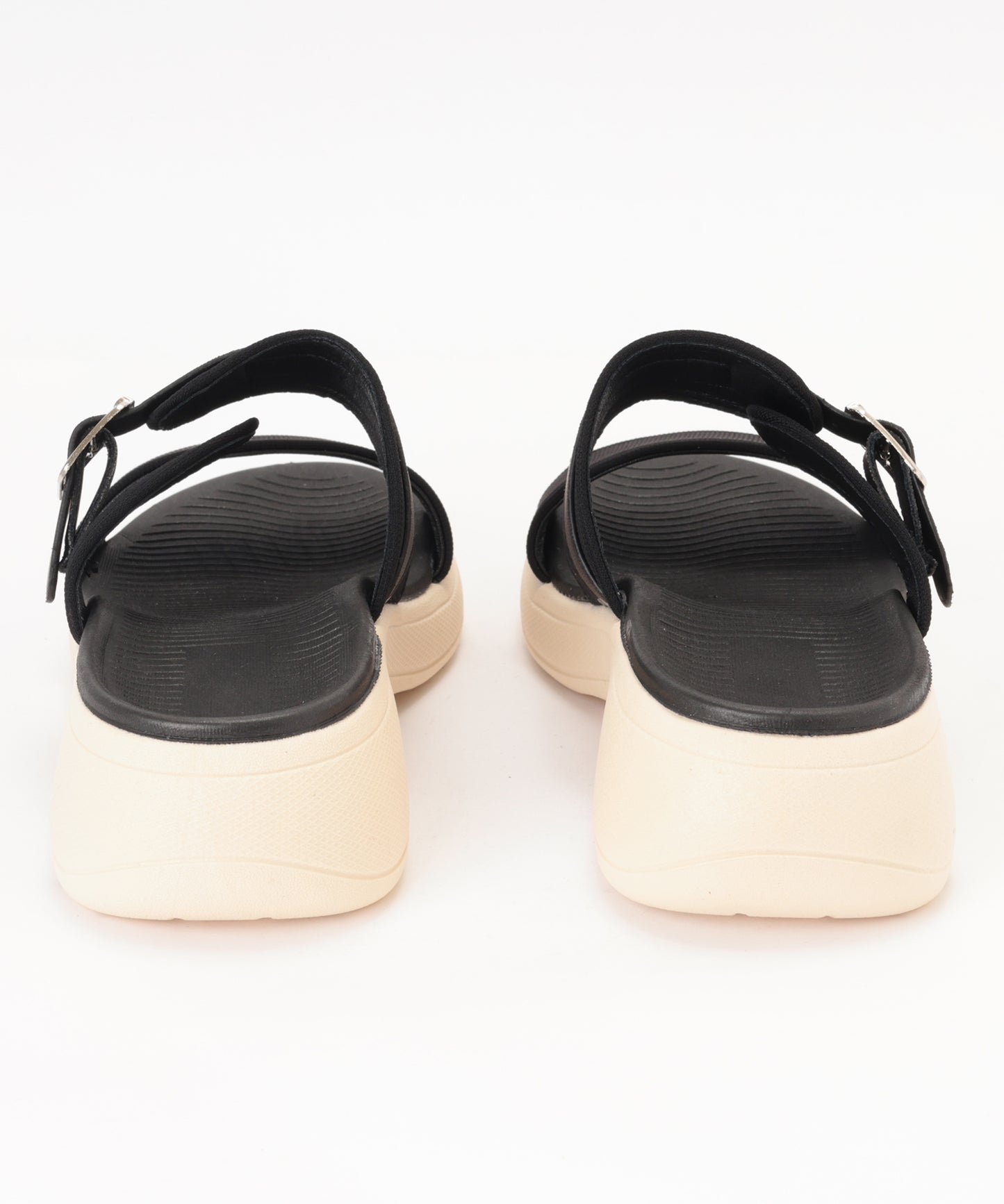 異素材 ベルトデザイン ウェッジソール 厚底 コンフォート サンダル