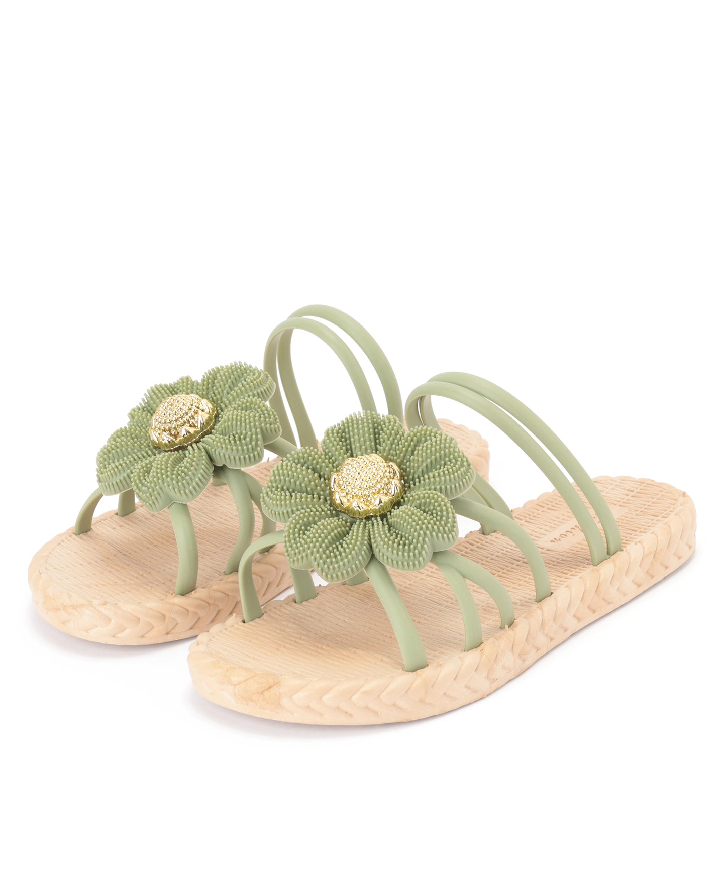 2WAY ビッグ フラワー ストラップ エスパドリーユ風 サンダル