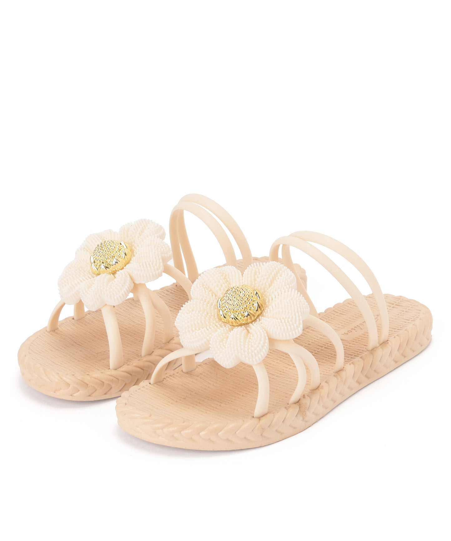 2WAY ビッグ フラワー ストラップ エスパドリーユ風 サンダル
