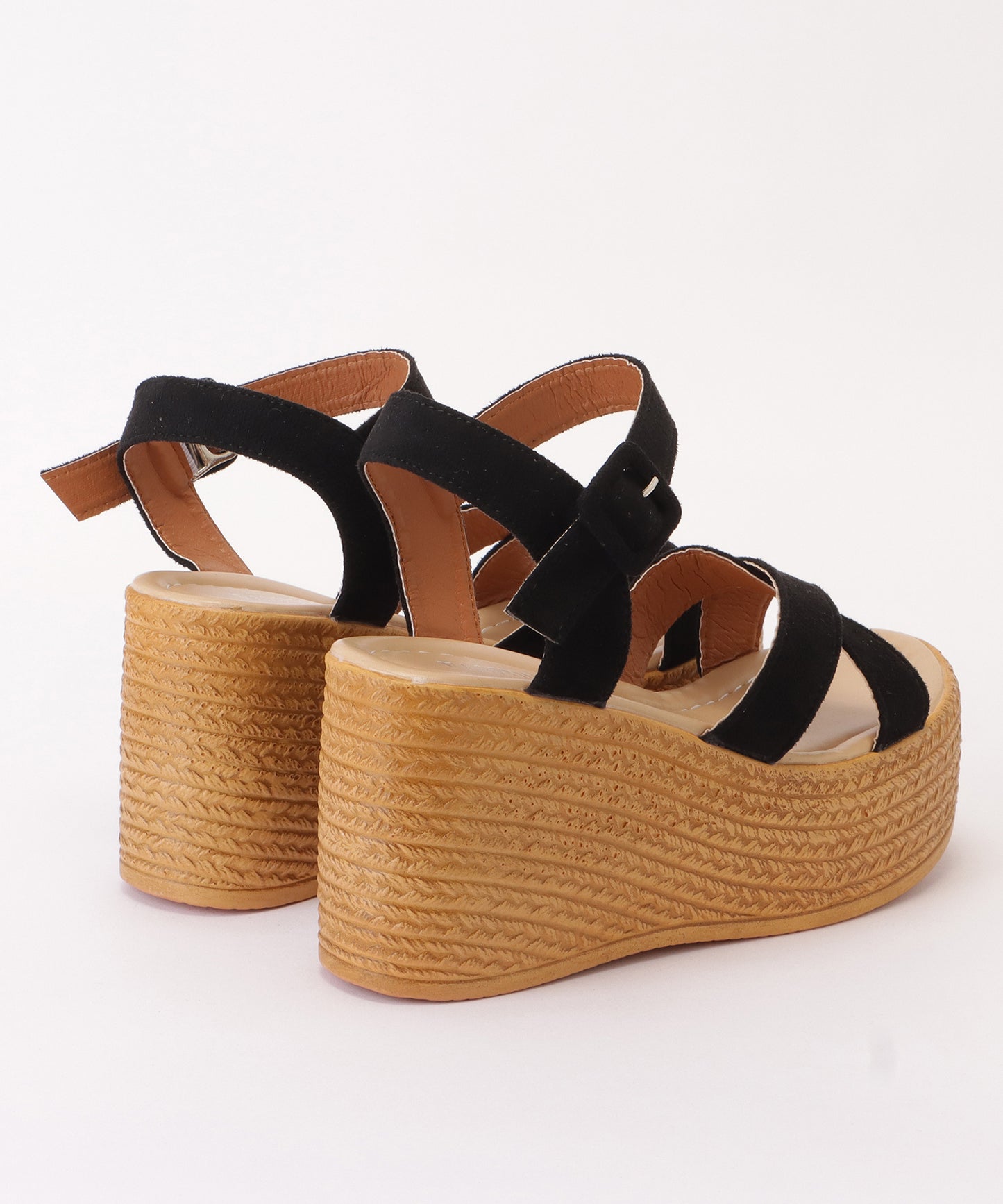 スエード調ウェッジソールサンダル