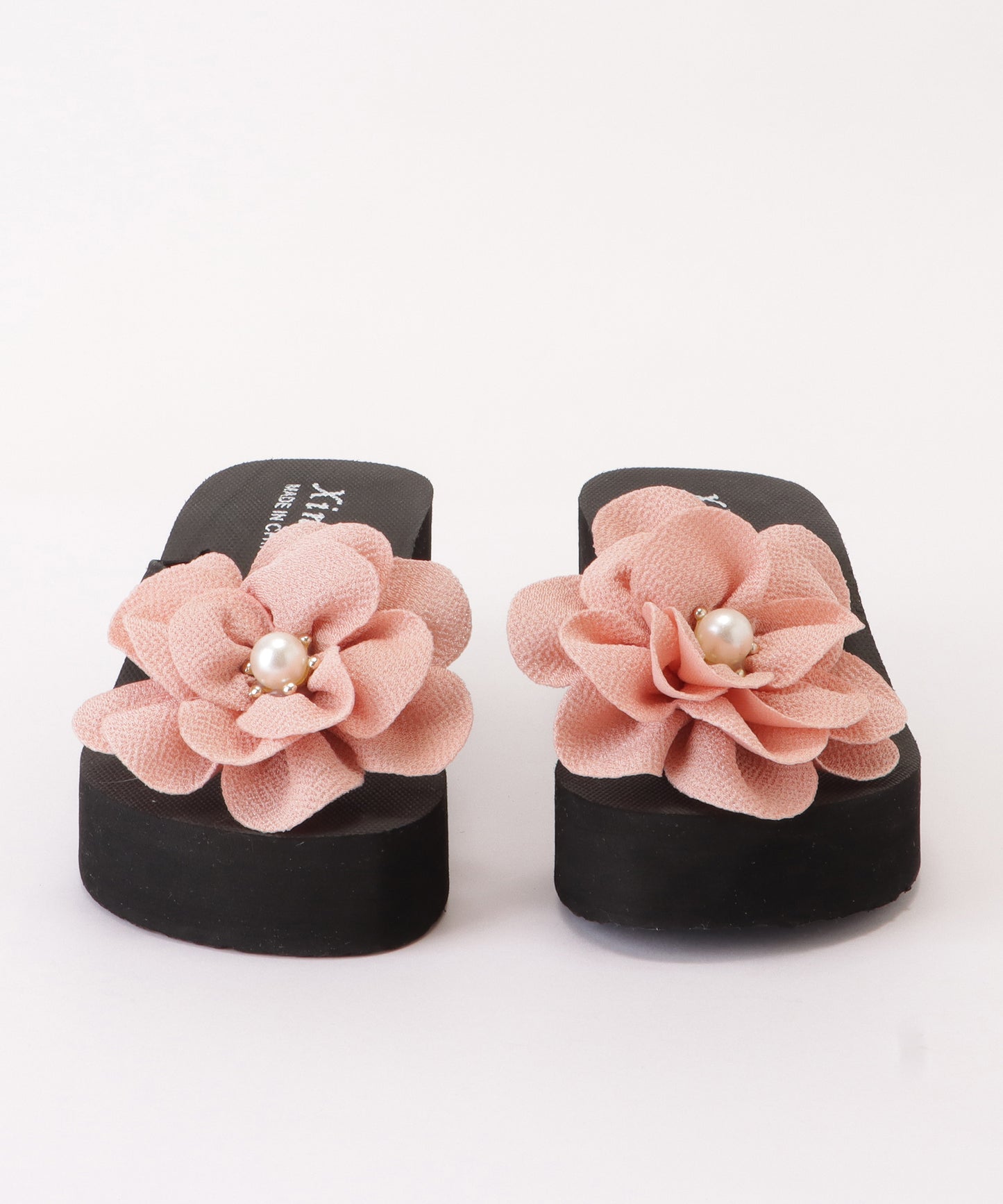 厚底フラワービーチサンダル