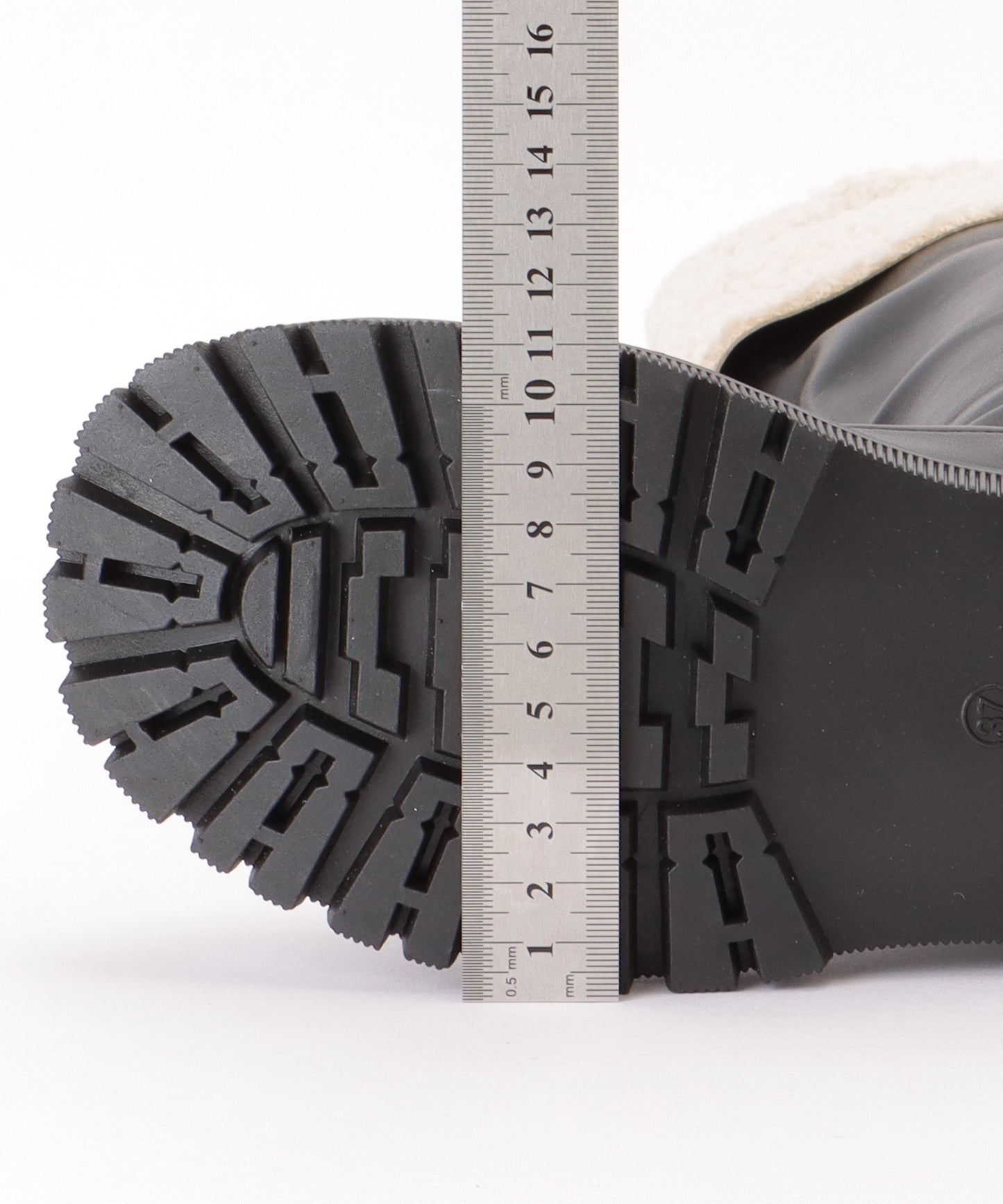 レザー調 ボア付き トラック ロング ブーツ