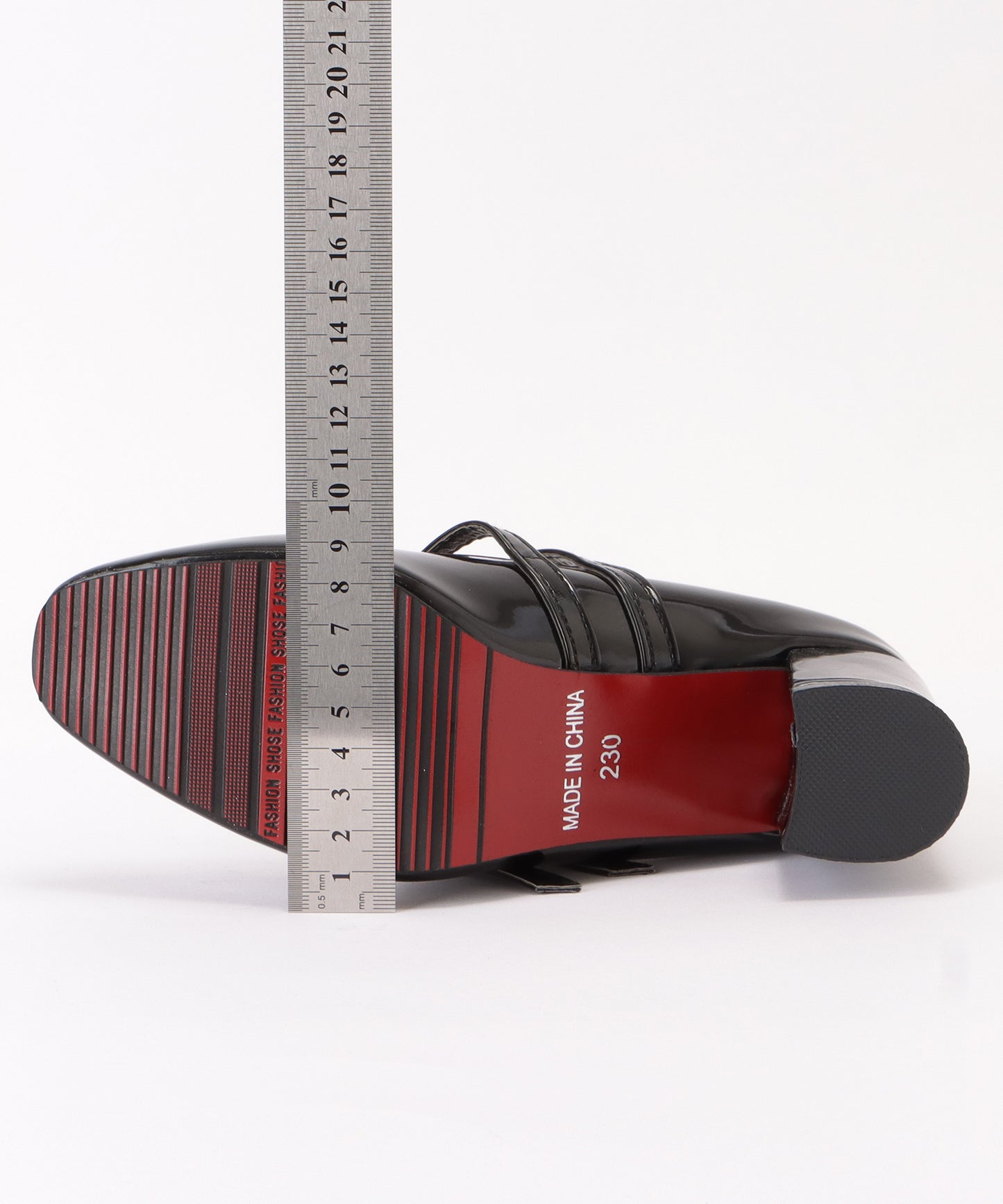 ダブルストラップエナメルハイヒールパンプス