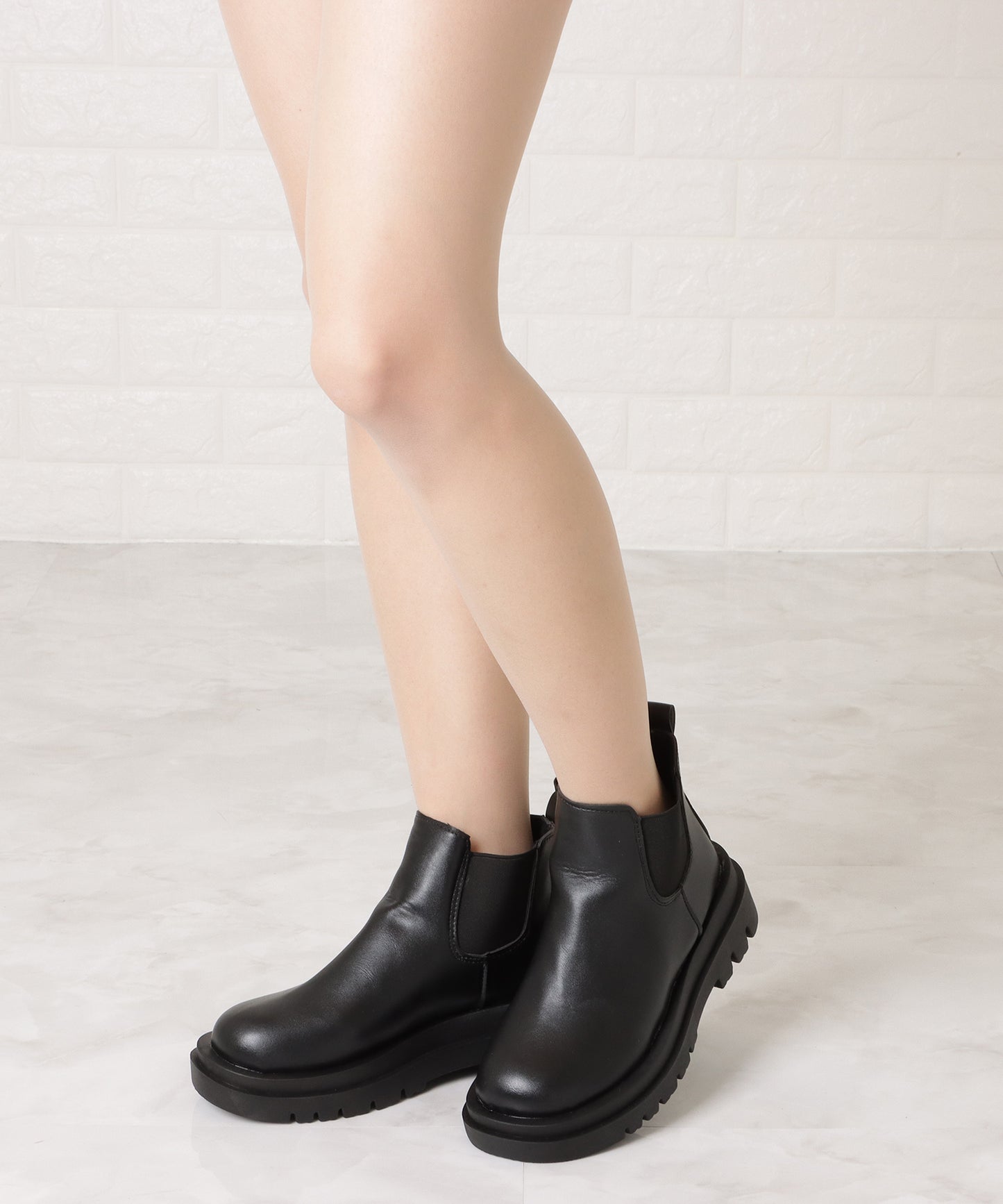 厚底サイドゴアショートブーツ