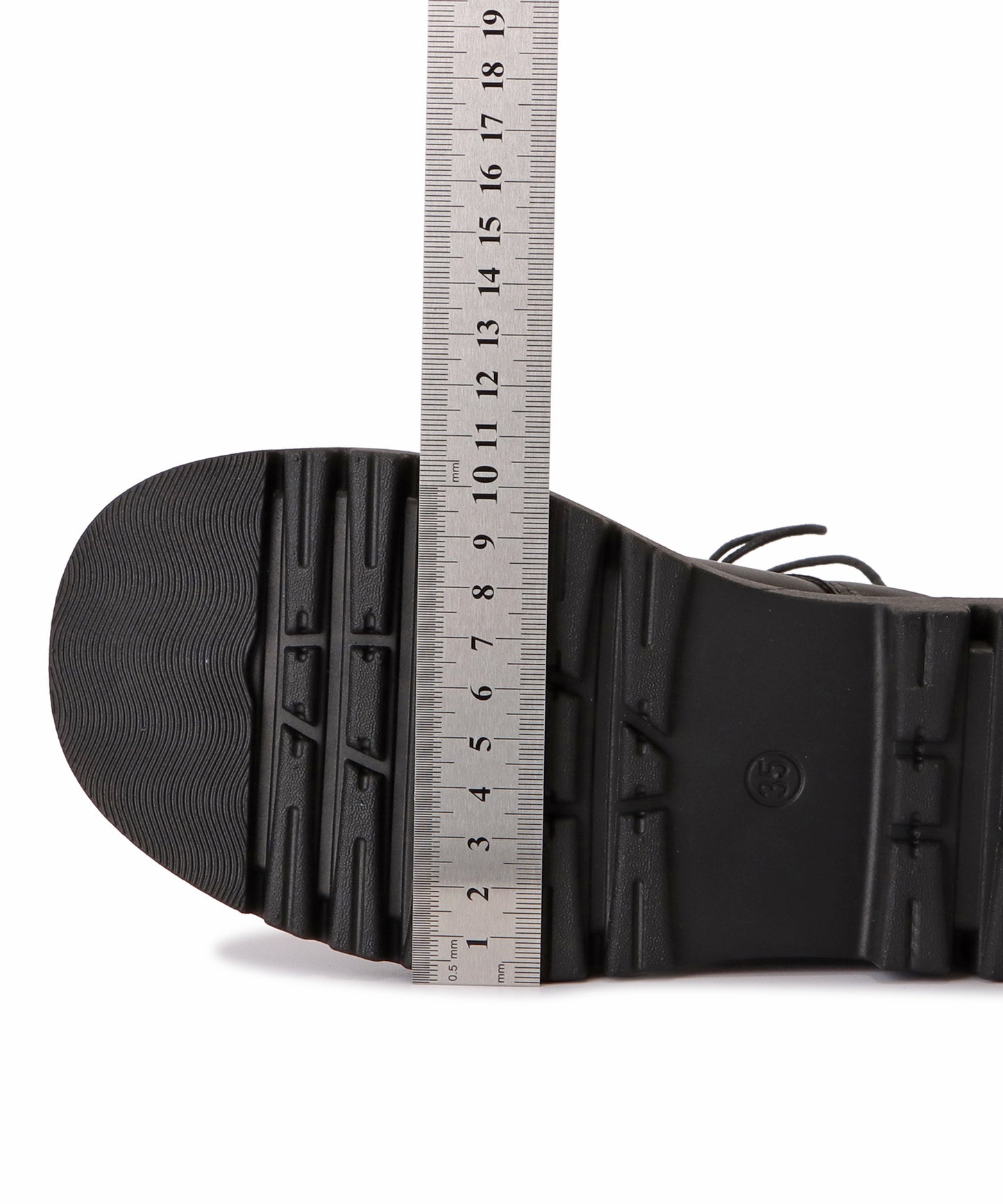 厚底レースアップロングブーツ