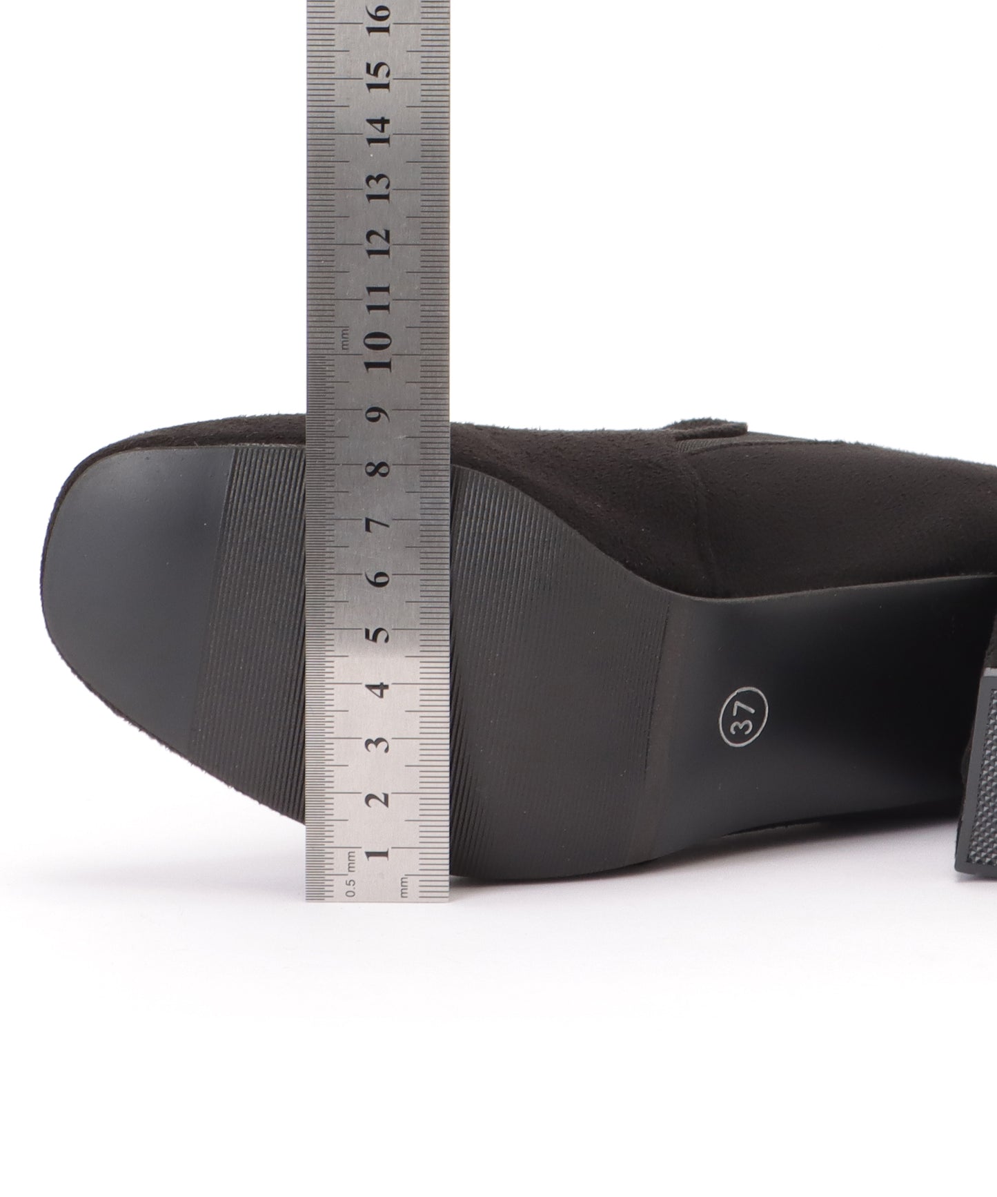 フェイクスエードゴア付きチャンキーショートブーティ