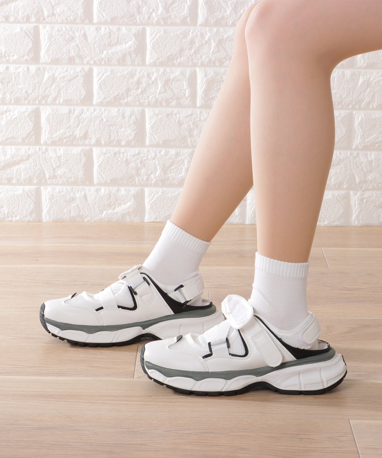 ベルクロ メッシュ コンフォート サンダル シューズ