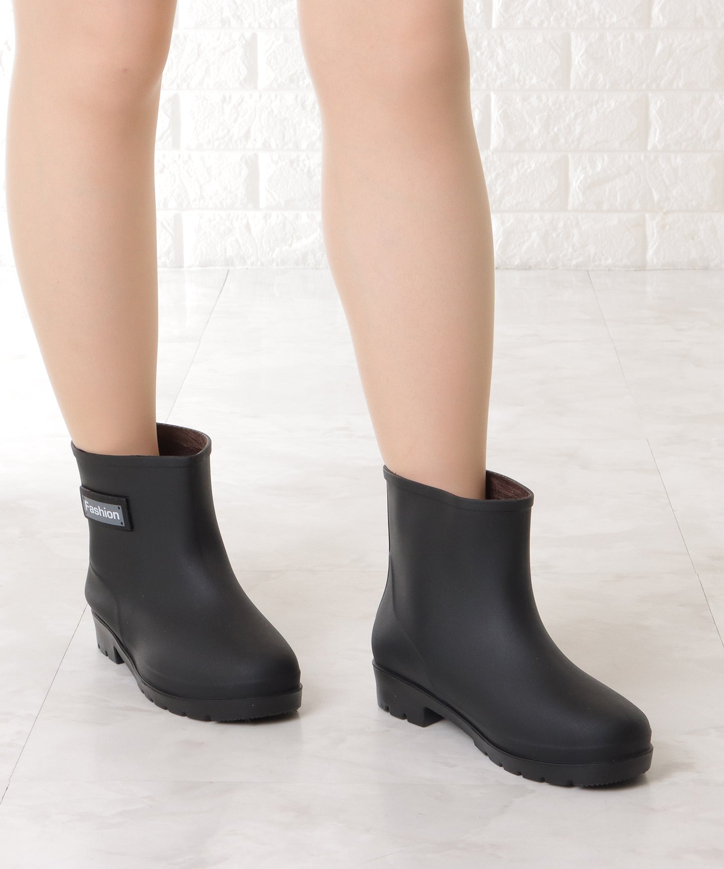 タグ付き ベーシック カラー ショート レインブーツ