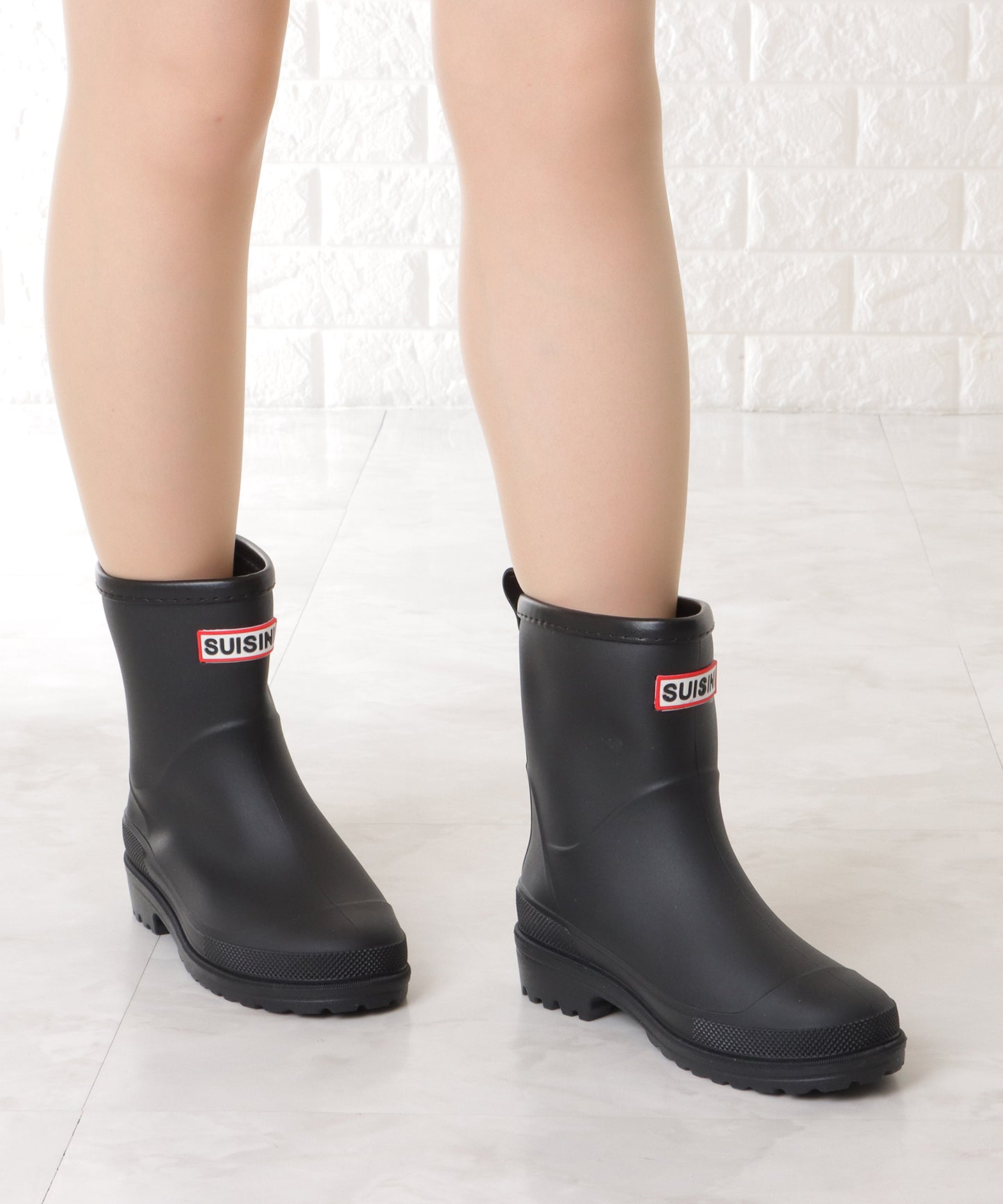 タグ付き ベーシック ラウンド ショート レインブーツ