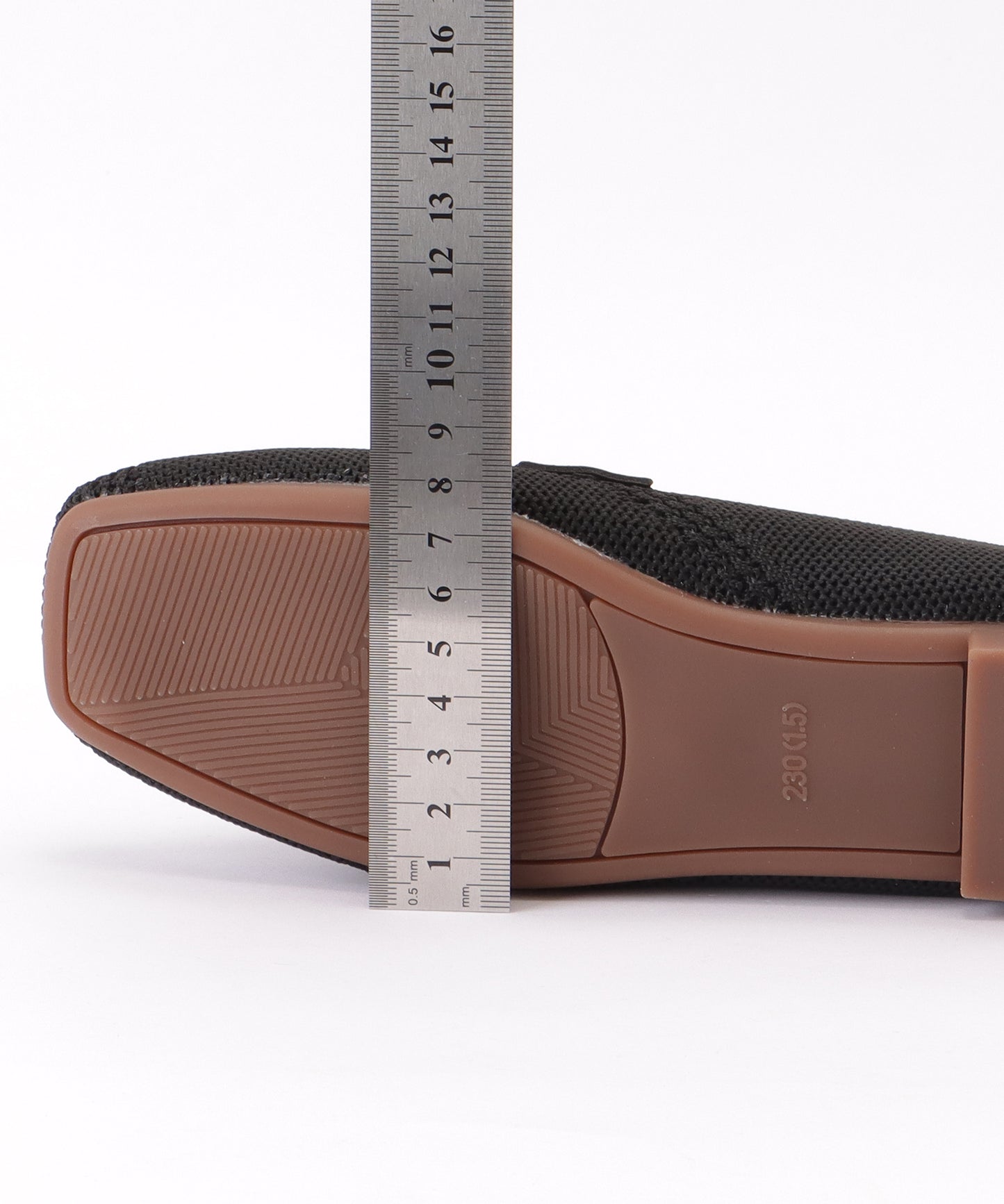 パールビジュー付き スクエア フラット メッシュ ローファー