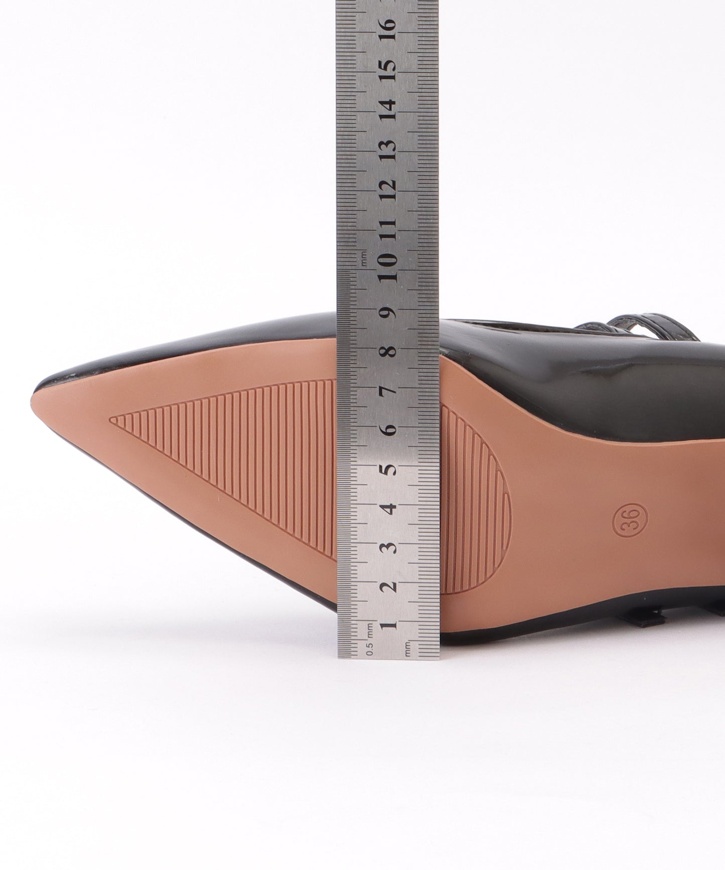 ダブル ストラップ ポインテッド チャンキー パンプス