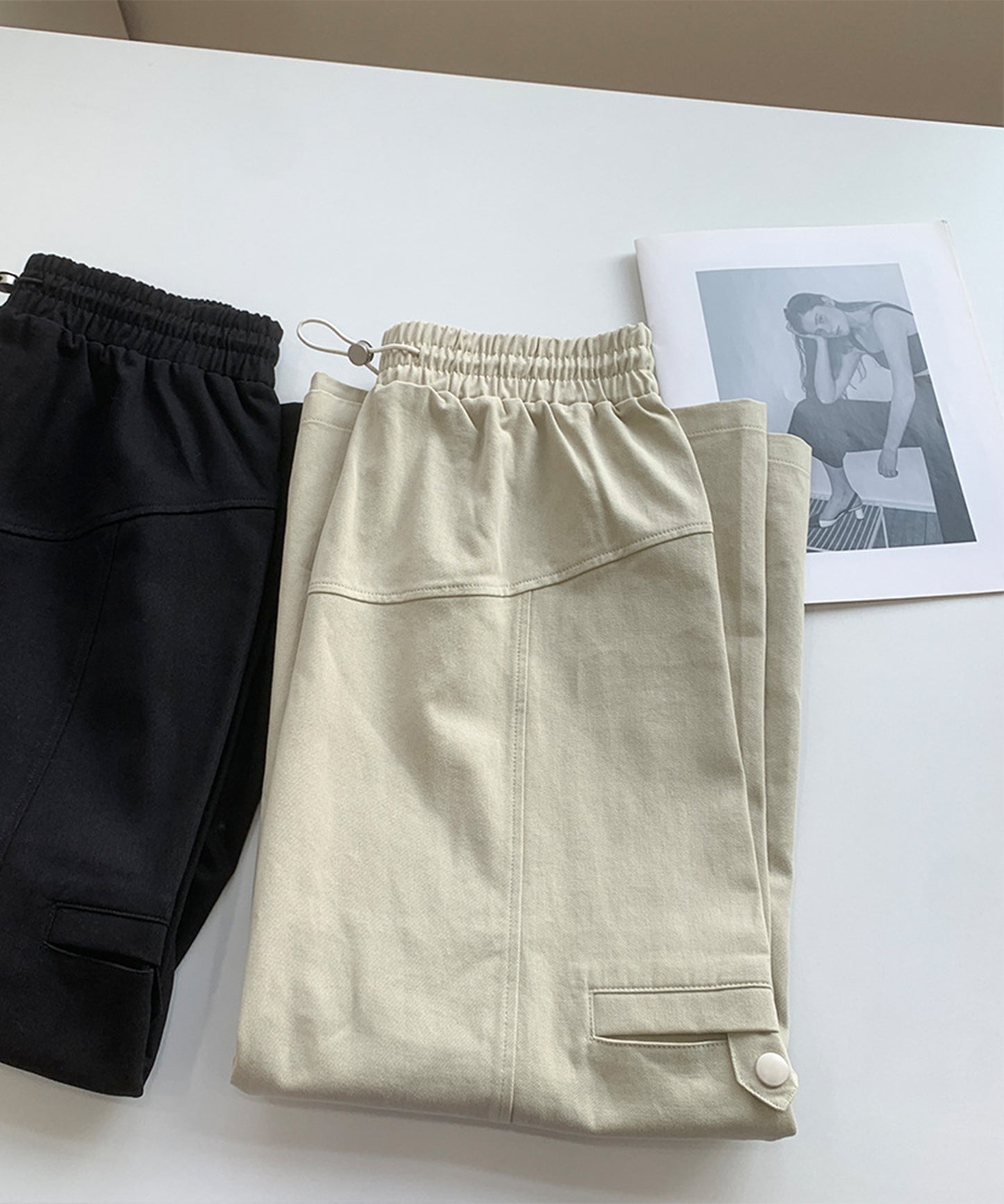 ウエストイージー Aライン ワーク ロング スカート