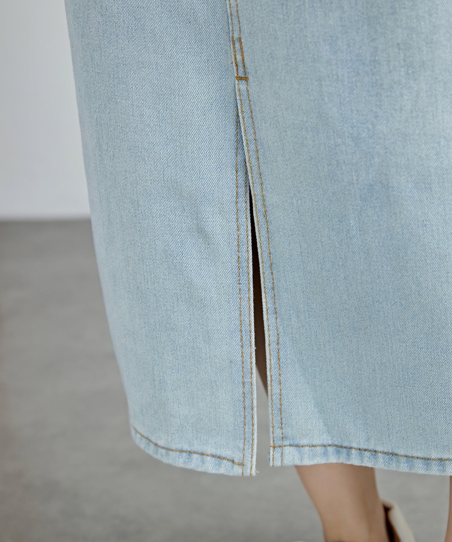 ハイウエスト スリット デニム タイト スカート