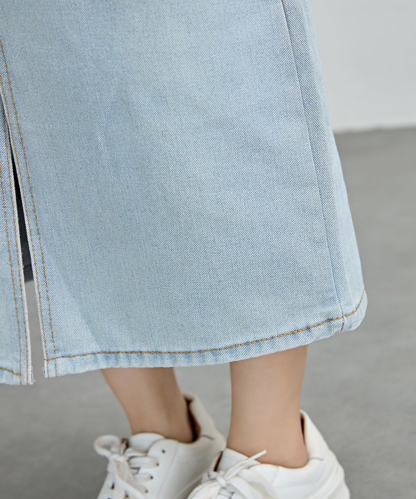 ハイウエスト スリット デニム タイト スカート