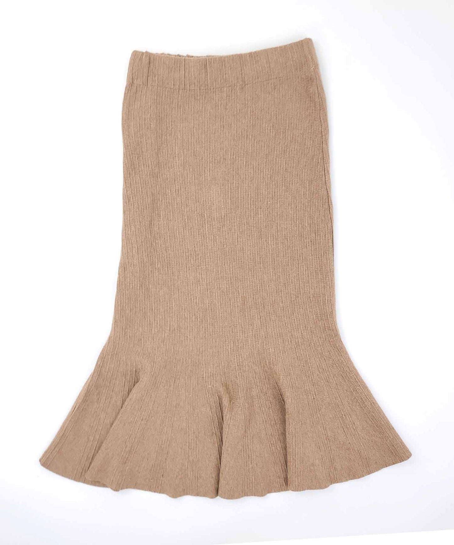 リブ ニット ウエストゴム マーメイドスカート