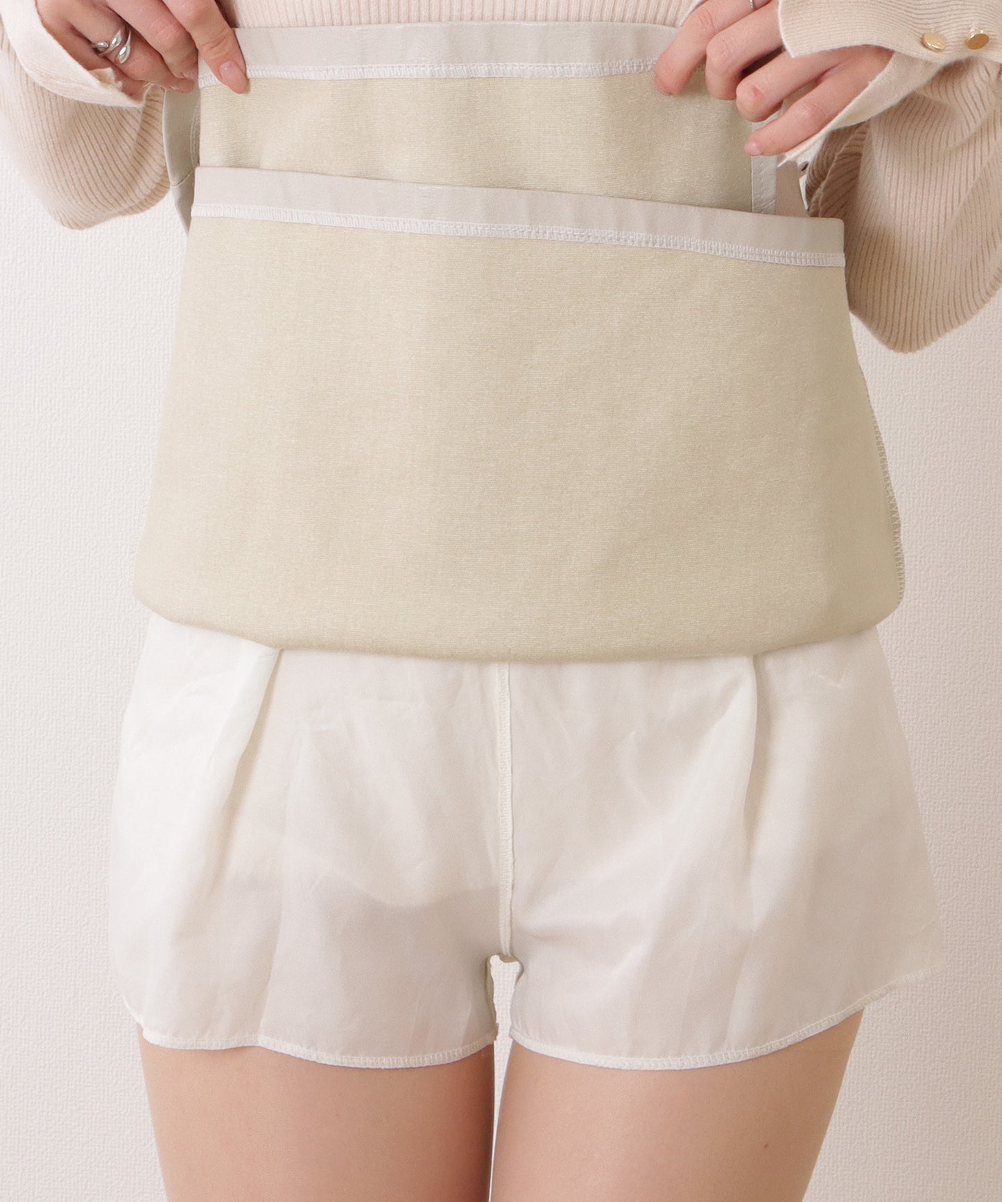 ハイウエスト レイヤード ミニ スカート パンツ