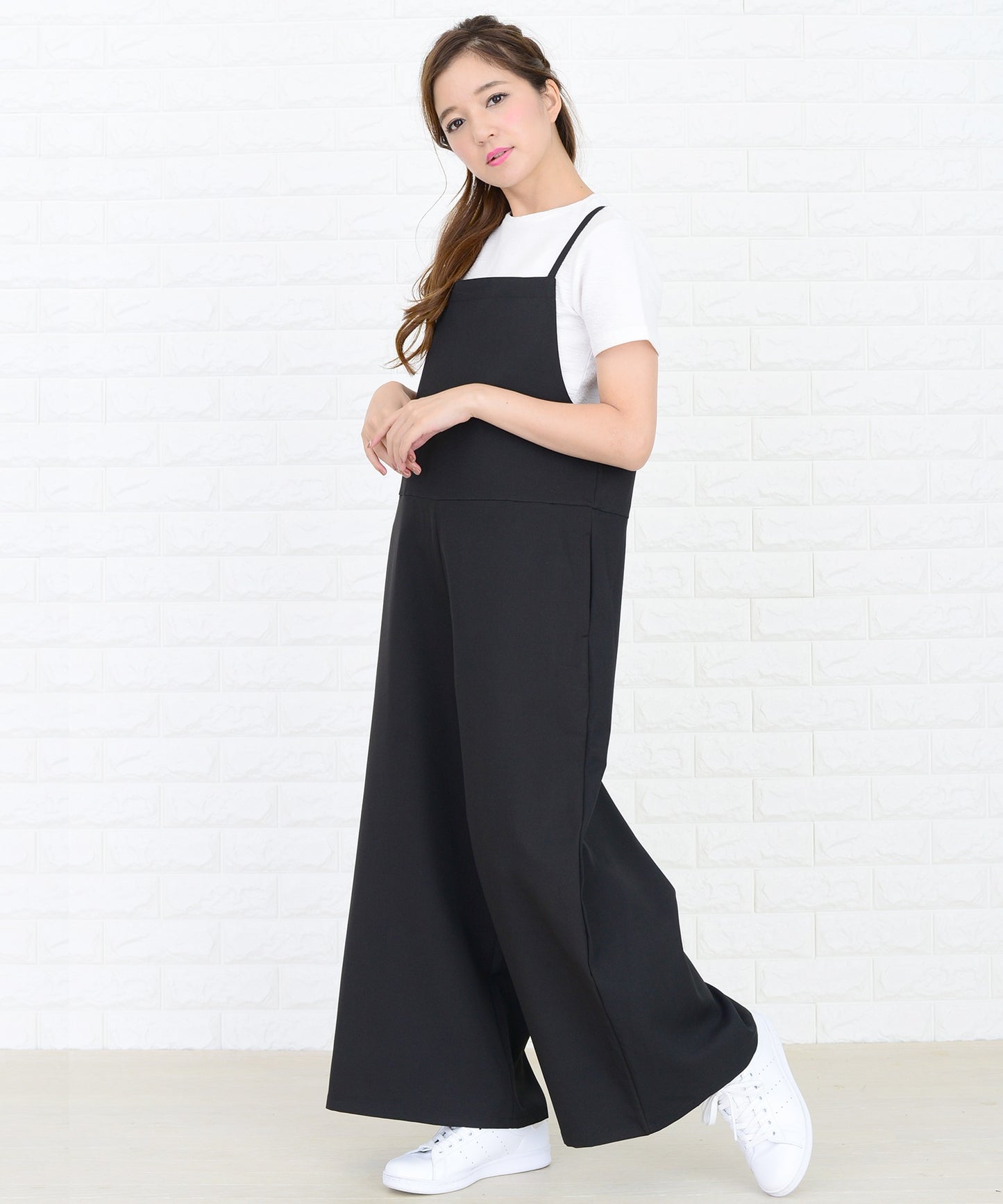 2WAYゆったりワイドパンツサロペット オールインワン・パンツ