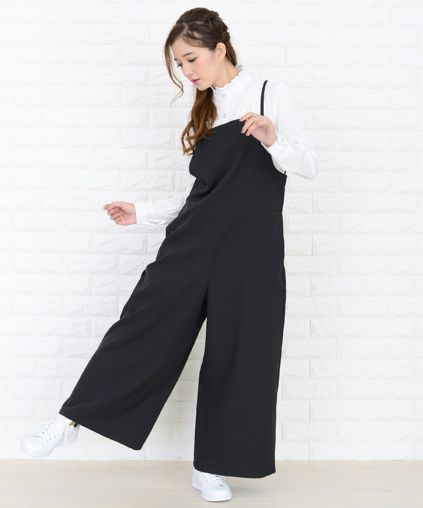 2WAYゆったりワイドパンツサロペット オールインワン・パンツ