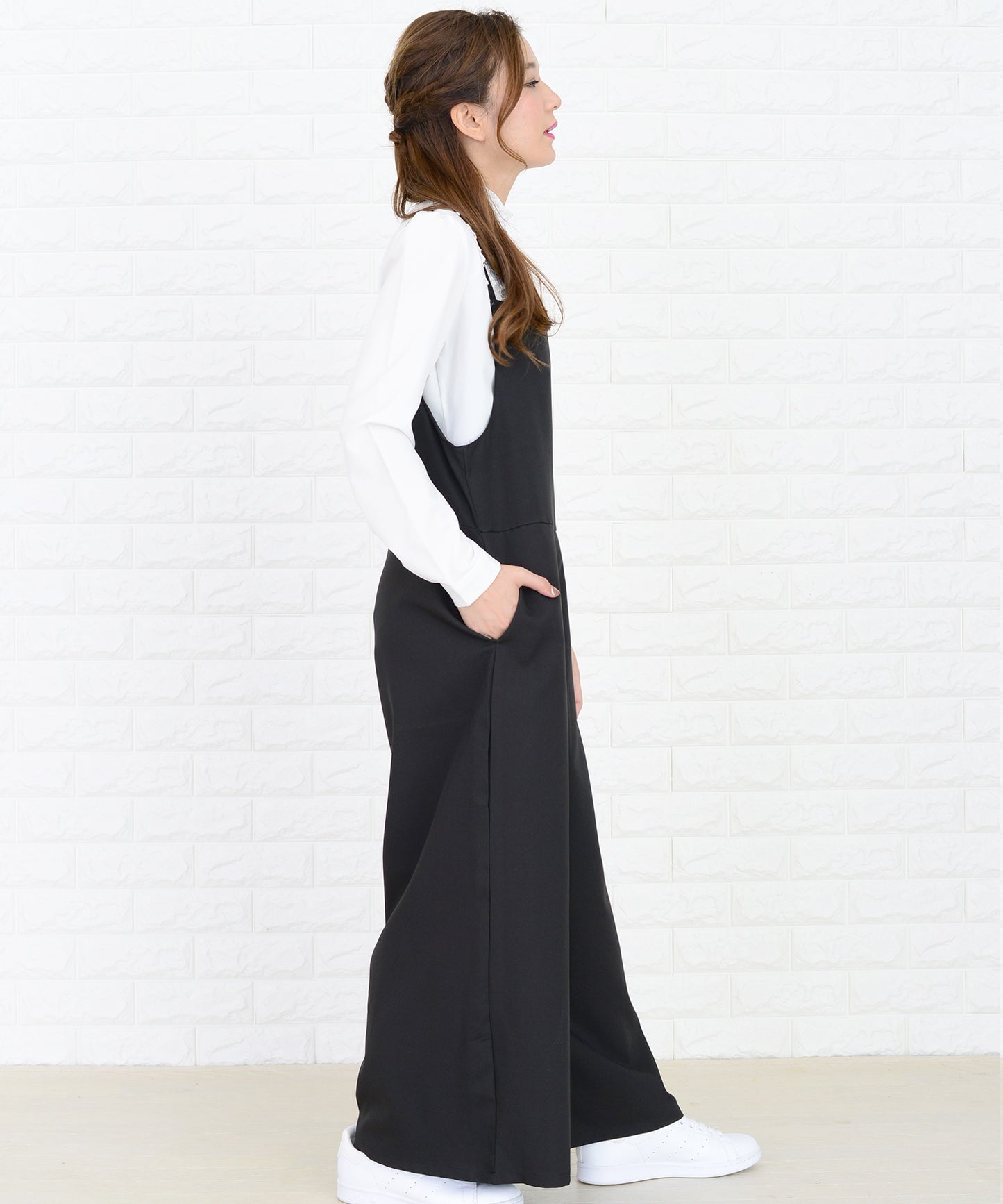 2WAYゆったりワイドパンツサロペット オールインワン・パンツ
