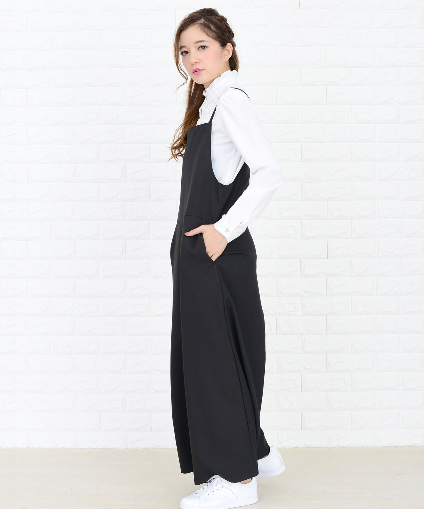 2WAYゆったりワイドパンツサロペット オールインワン・パンツ
