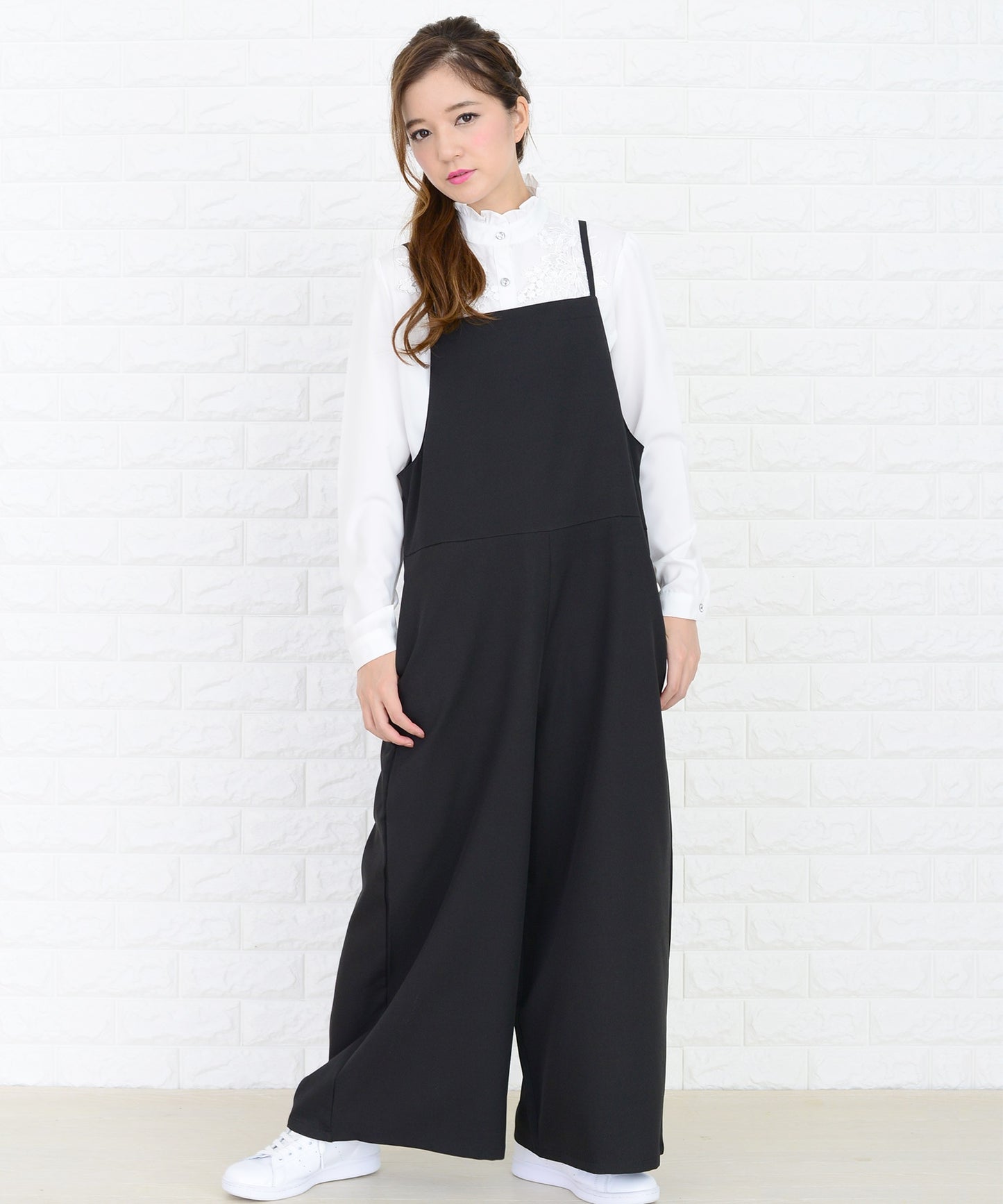 2WAYゆったりワイドパンツサロペット オールインワン・パンツ