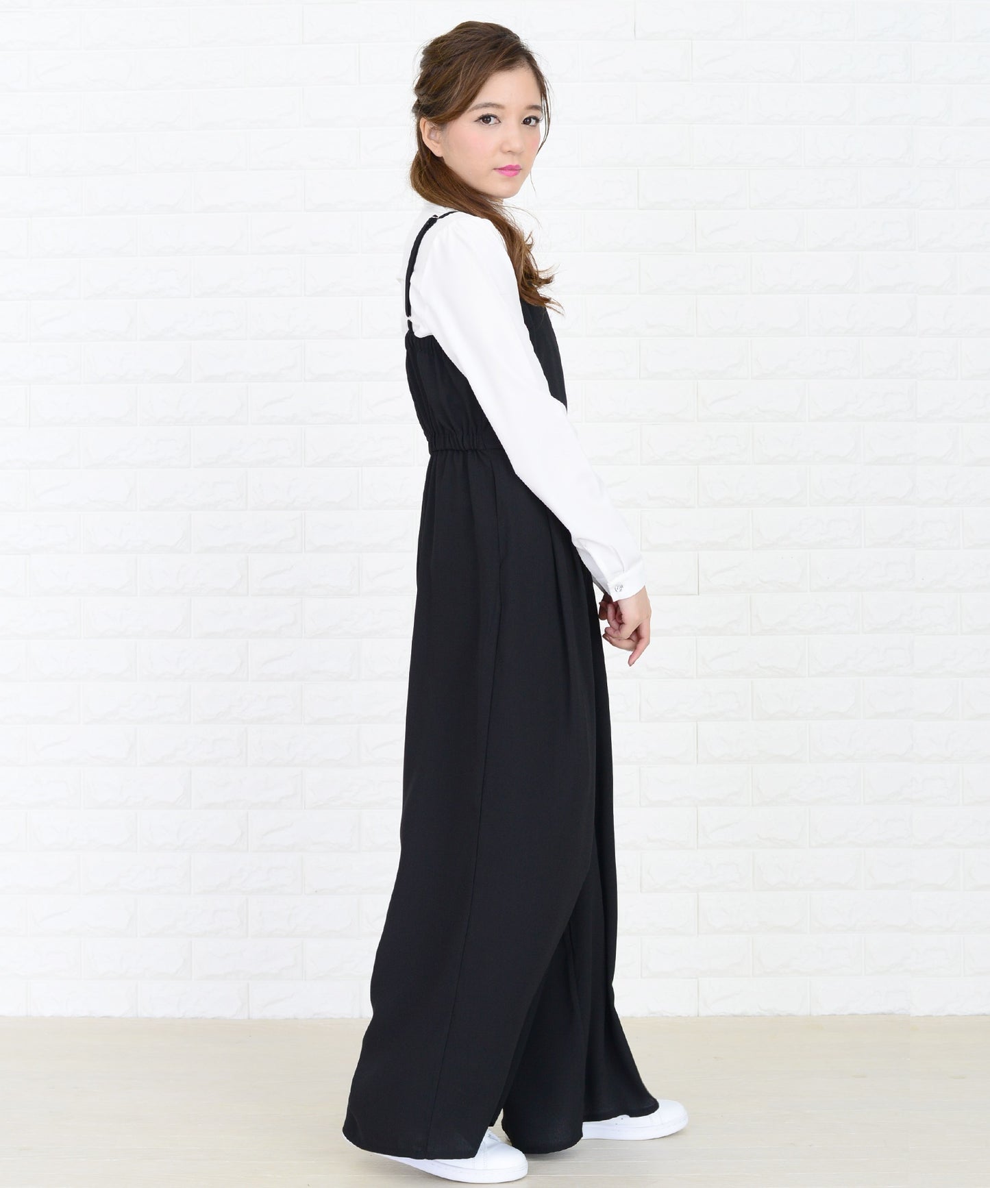 カシュクール風ゆったりワイドパンツサロペット オールインワン・パンツ