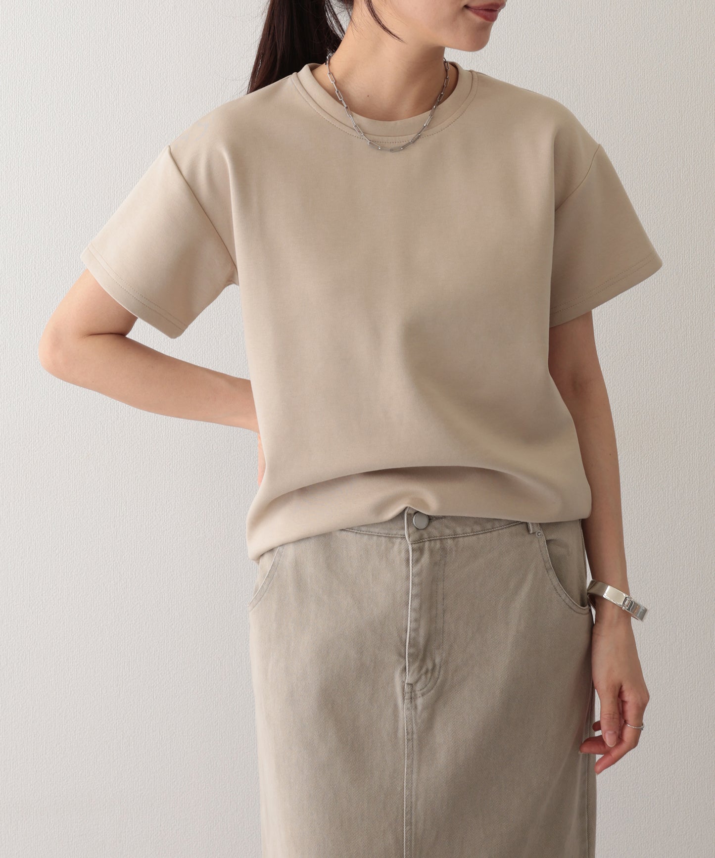 ソリッドカラー クルーネック 半袖 ベーシック Tシャツ