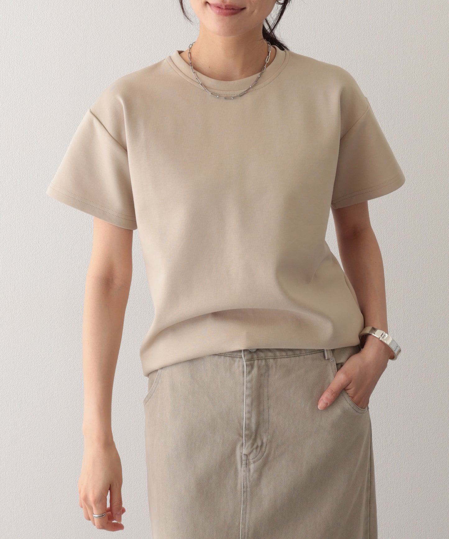 ソリッドカラー クルーネック 半袖 ベーシック Tシャツ