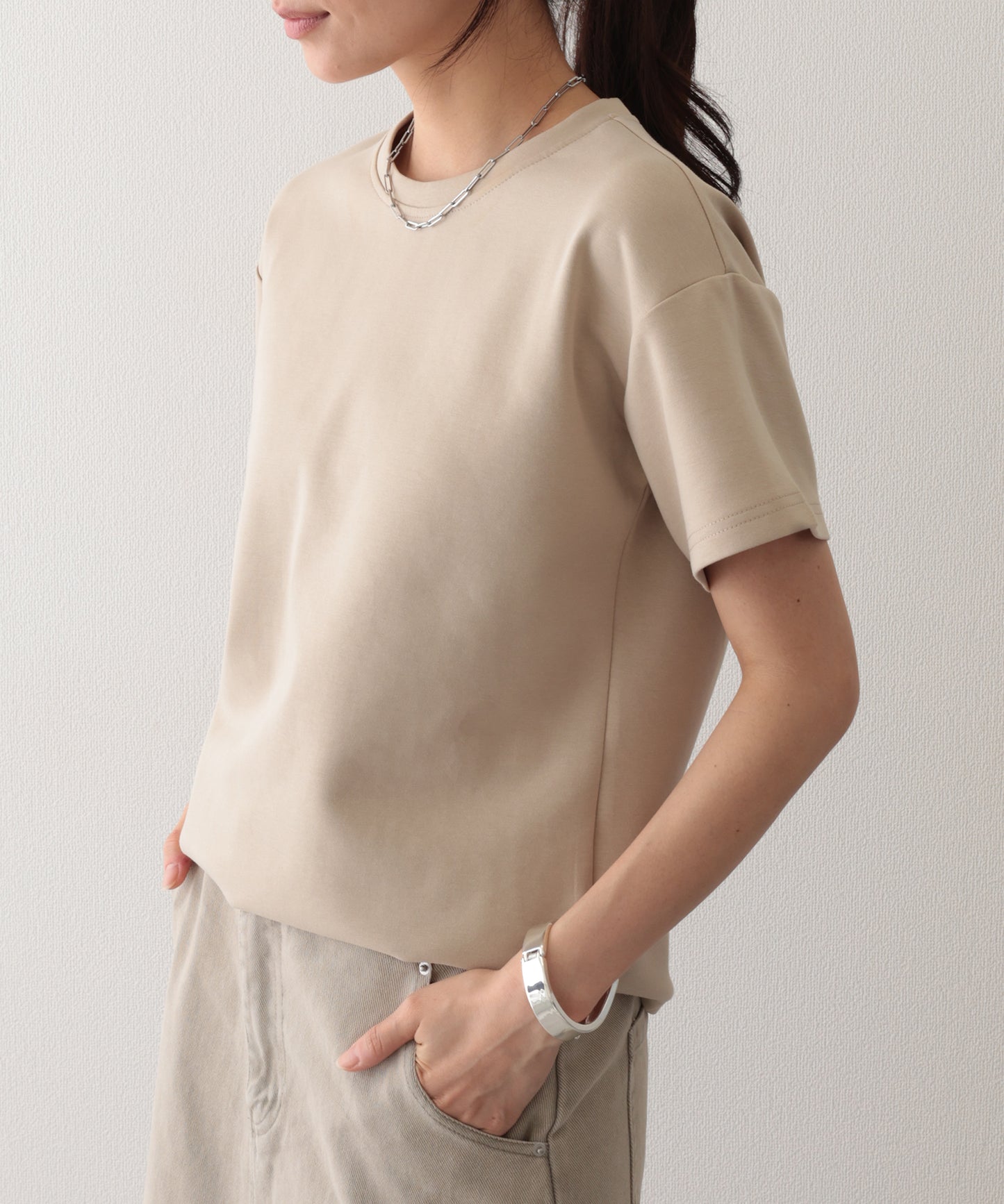ソリッドカラー クルーネック 半袖 ベーシック Tシャツ
