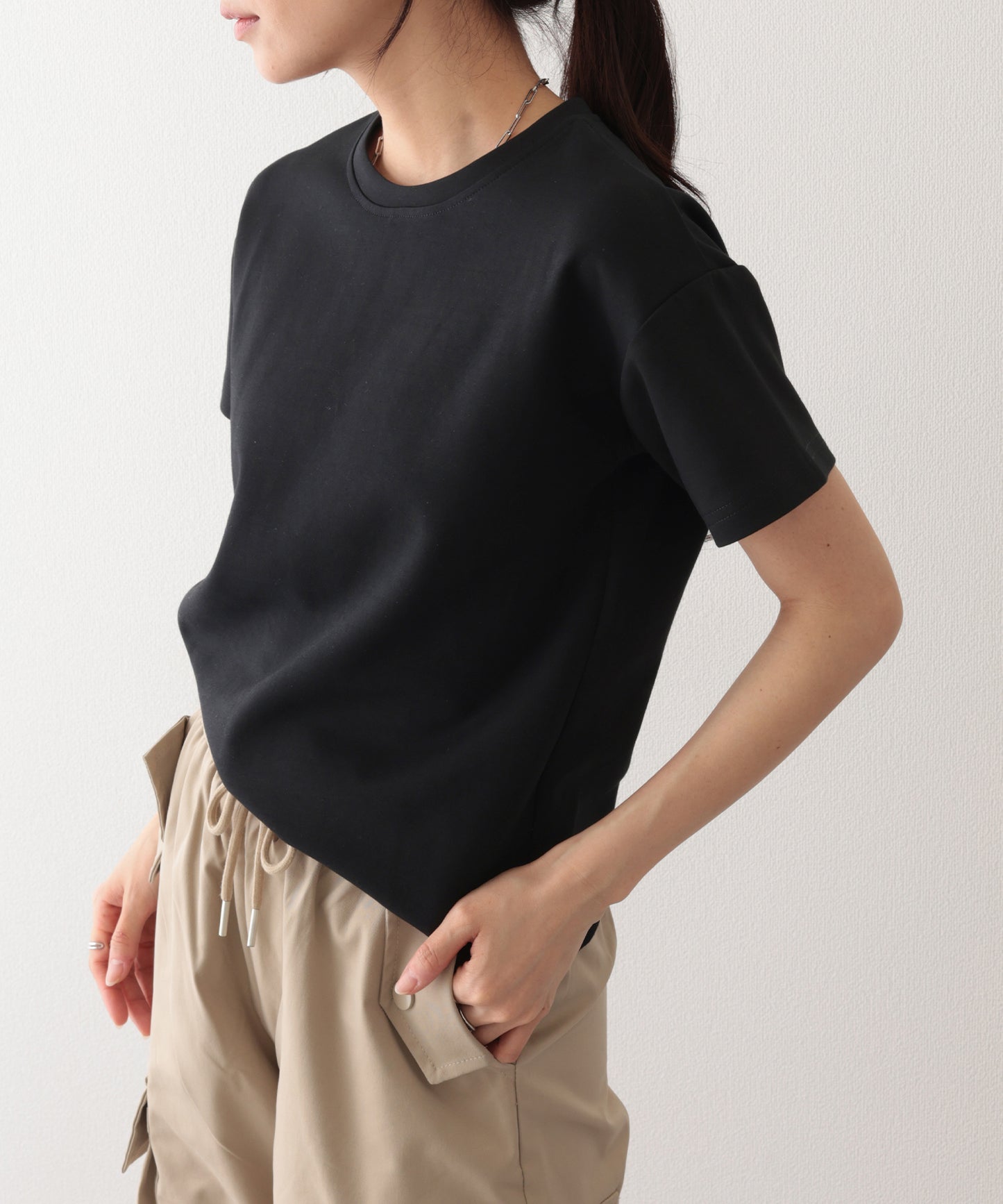 ソリッドカラー クルーネック 半袖 ベーシック Tシャツ