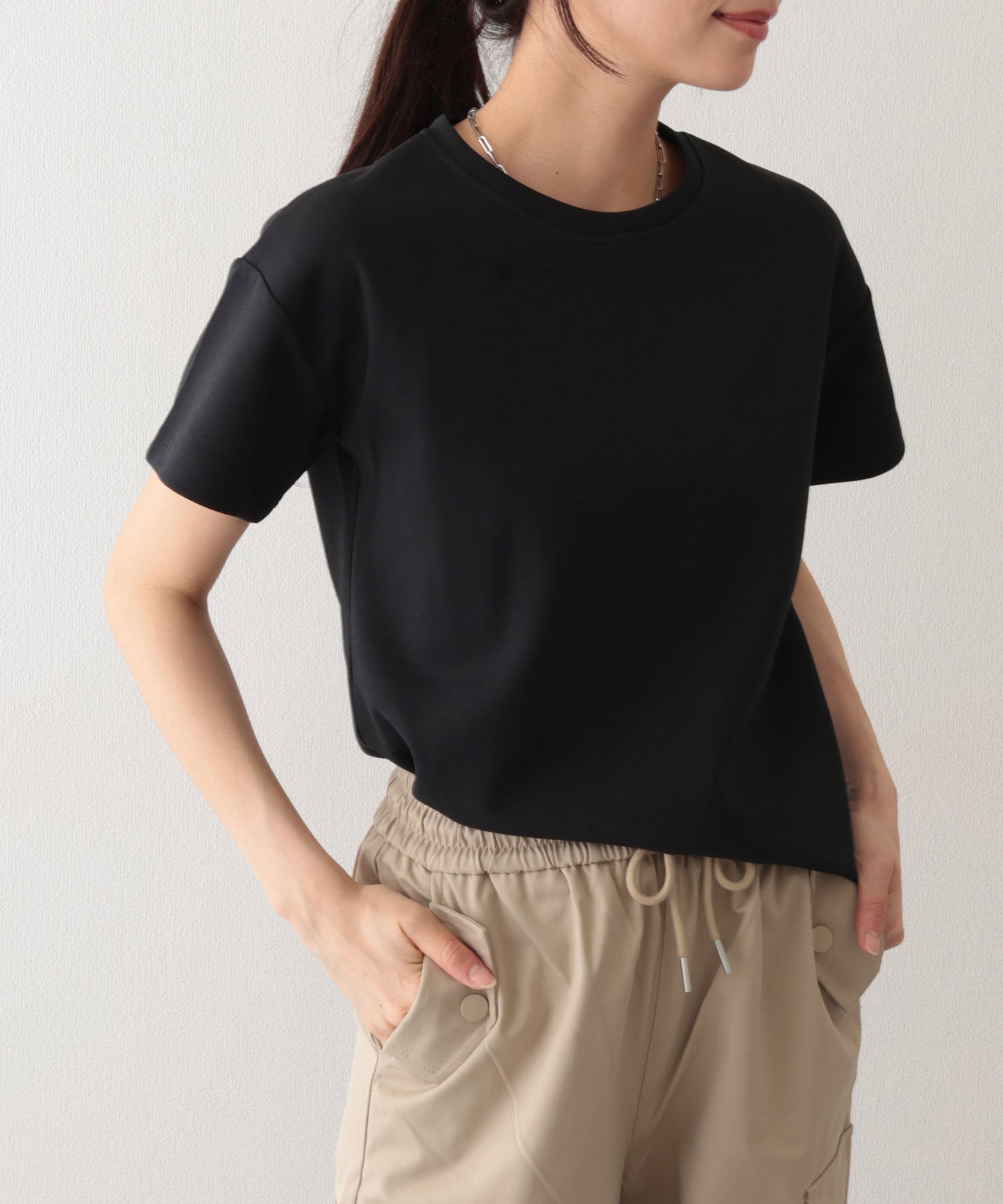 ソリッドカラー クルーネック 半袖 ベーシック Tシャツ