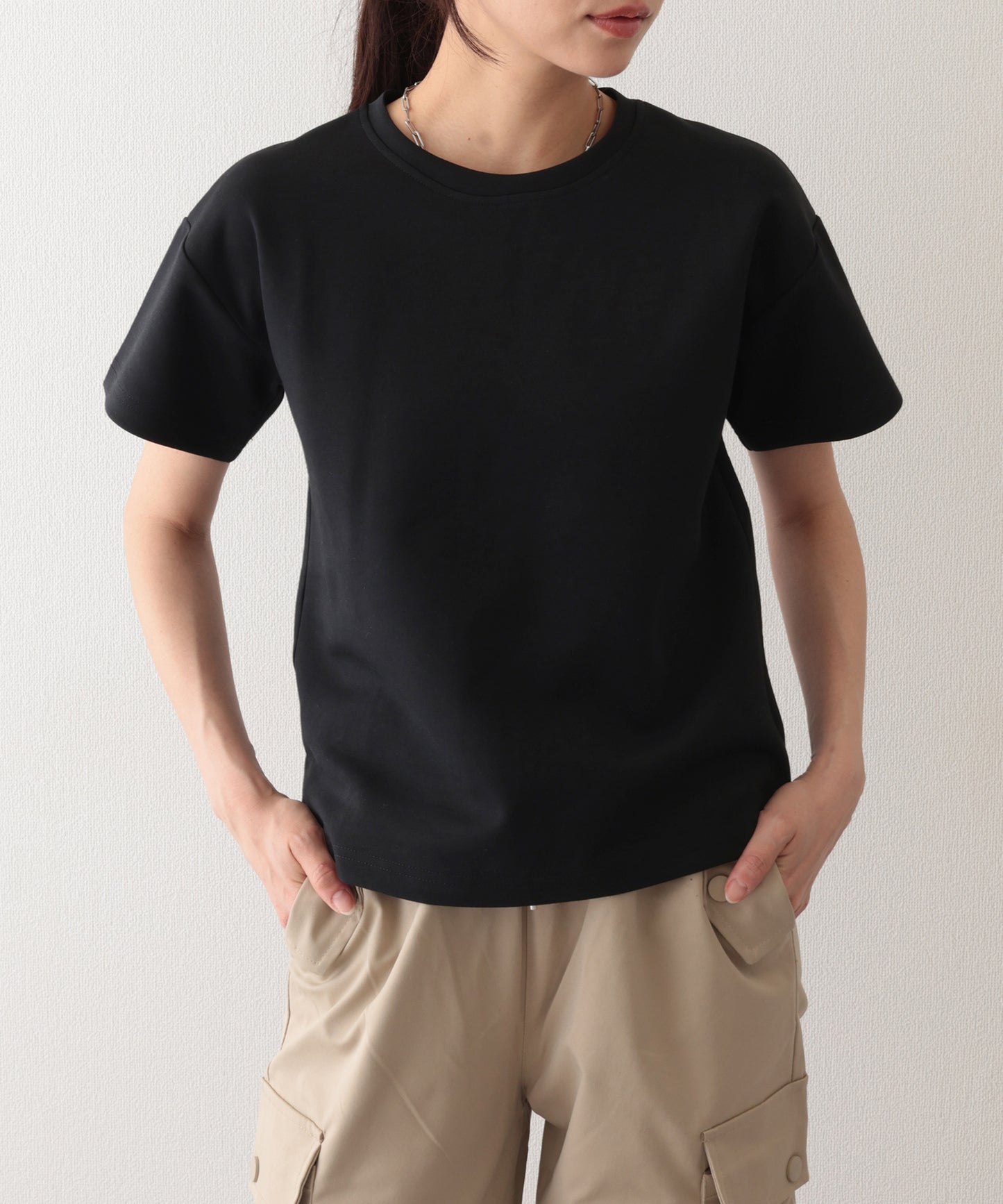 ソリッドカラー クルーネック 半袖 ベーシック Tシャツ