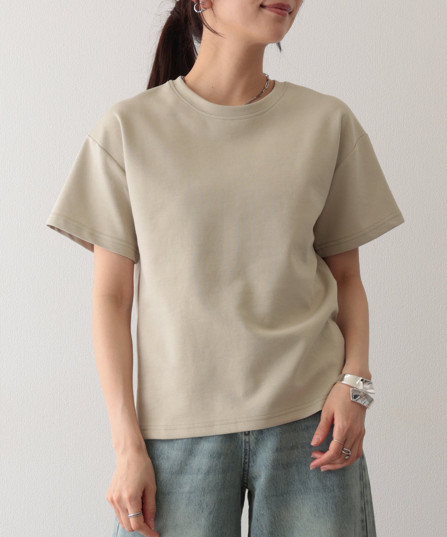 ソリッドカラー クルーネック 半袖 ベーシック Tシャツ